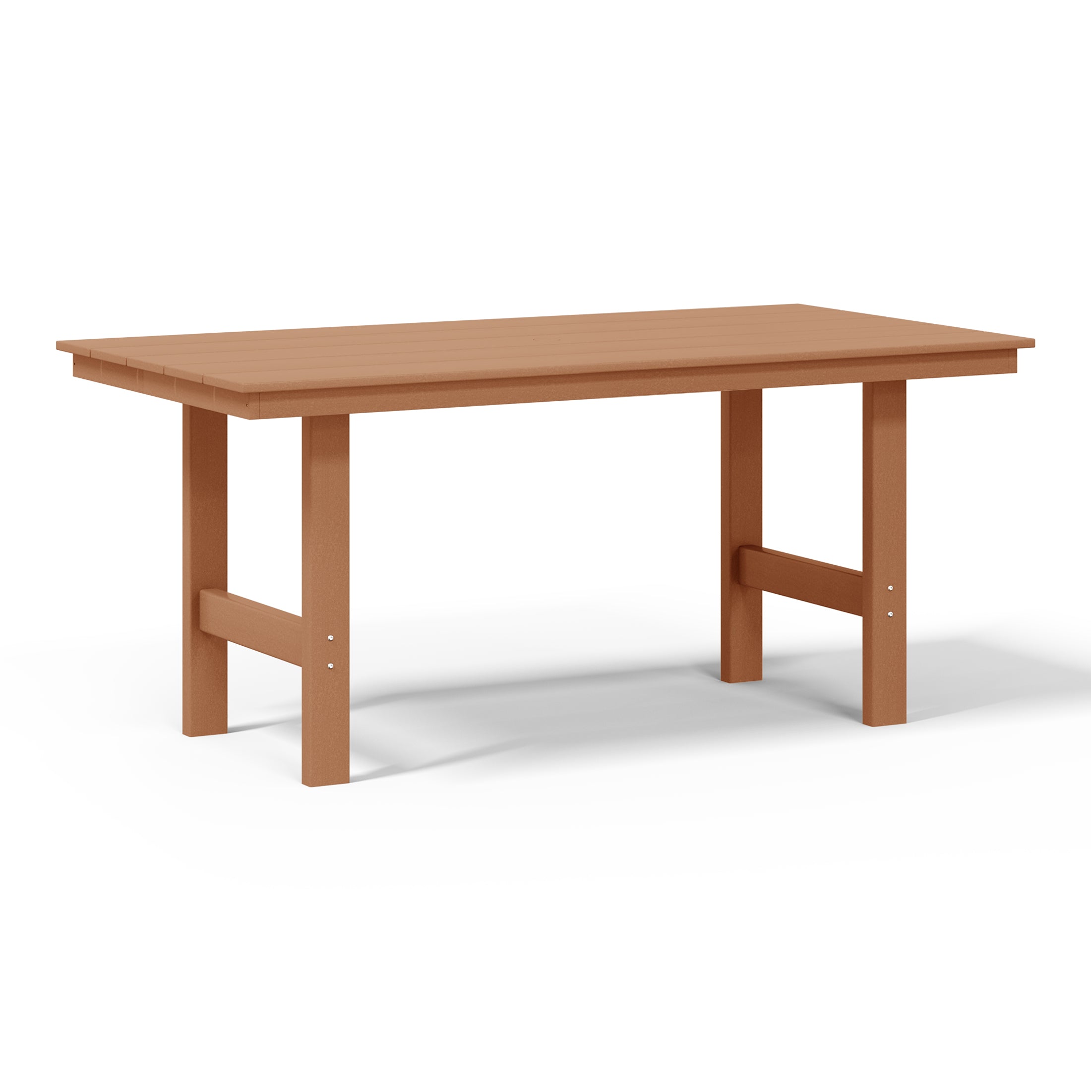 Palms Outdoor Modern HDPE 66" Wide Rectangle Patio Dining Table for 6