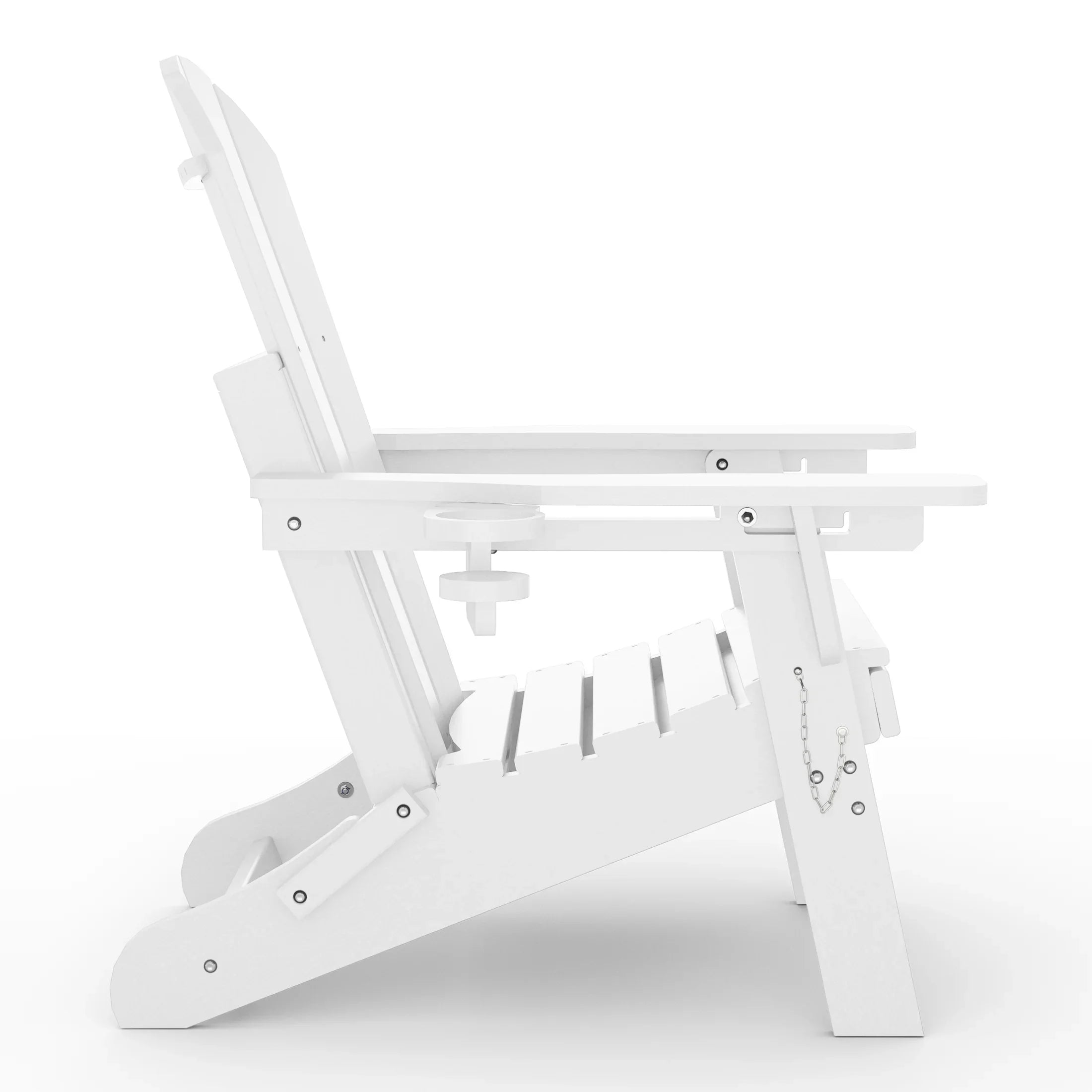 Paradise Folding Adjustable Adirondack Chair with Retractable Ottoman and Cup Holder (Set of 2)