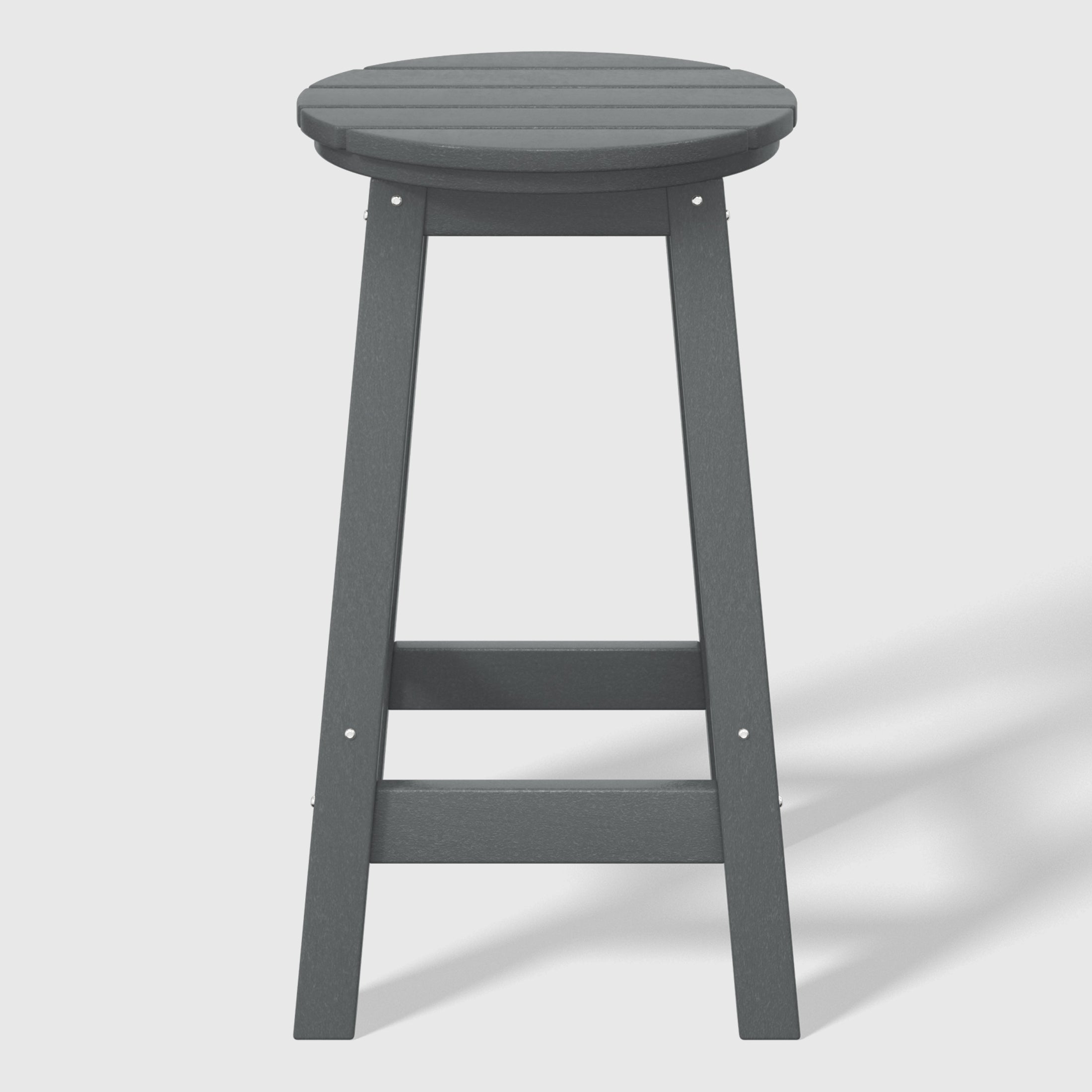 Paradise 24" HDPE Outdoor Patio Round Counter Height Bar Stool Set of 3