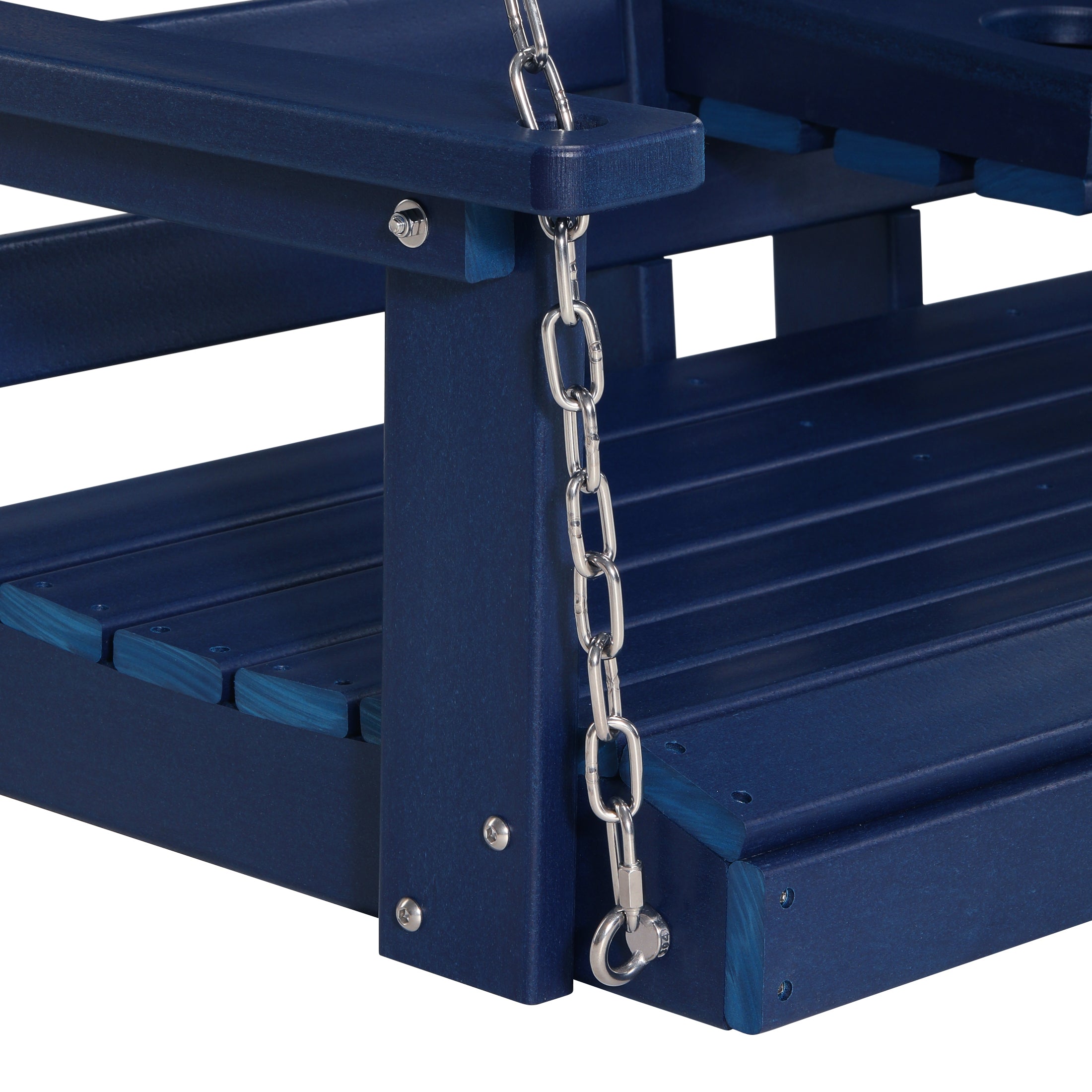 Charleston Outdoor HDPE 54" Front Hanging Porch Swing Bench With Cupholders
