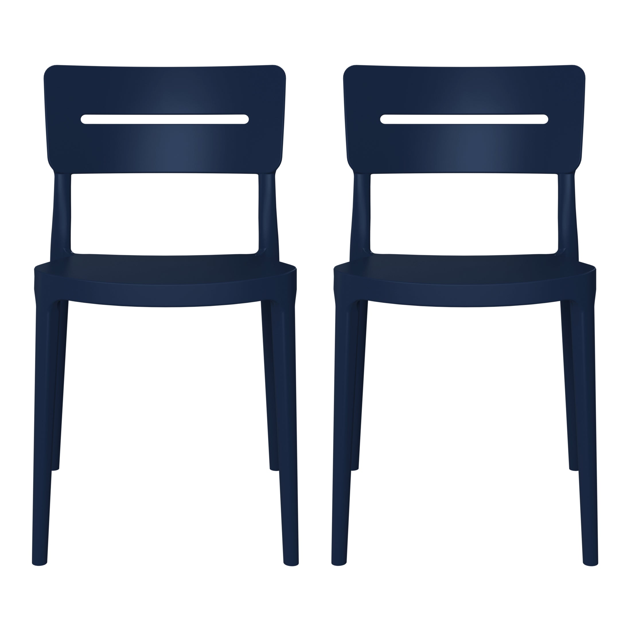 Sunshine Outdoor Modern Stackable Plastic Patio Dining Chairs (Set of 2)
