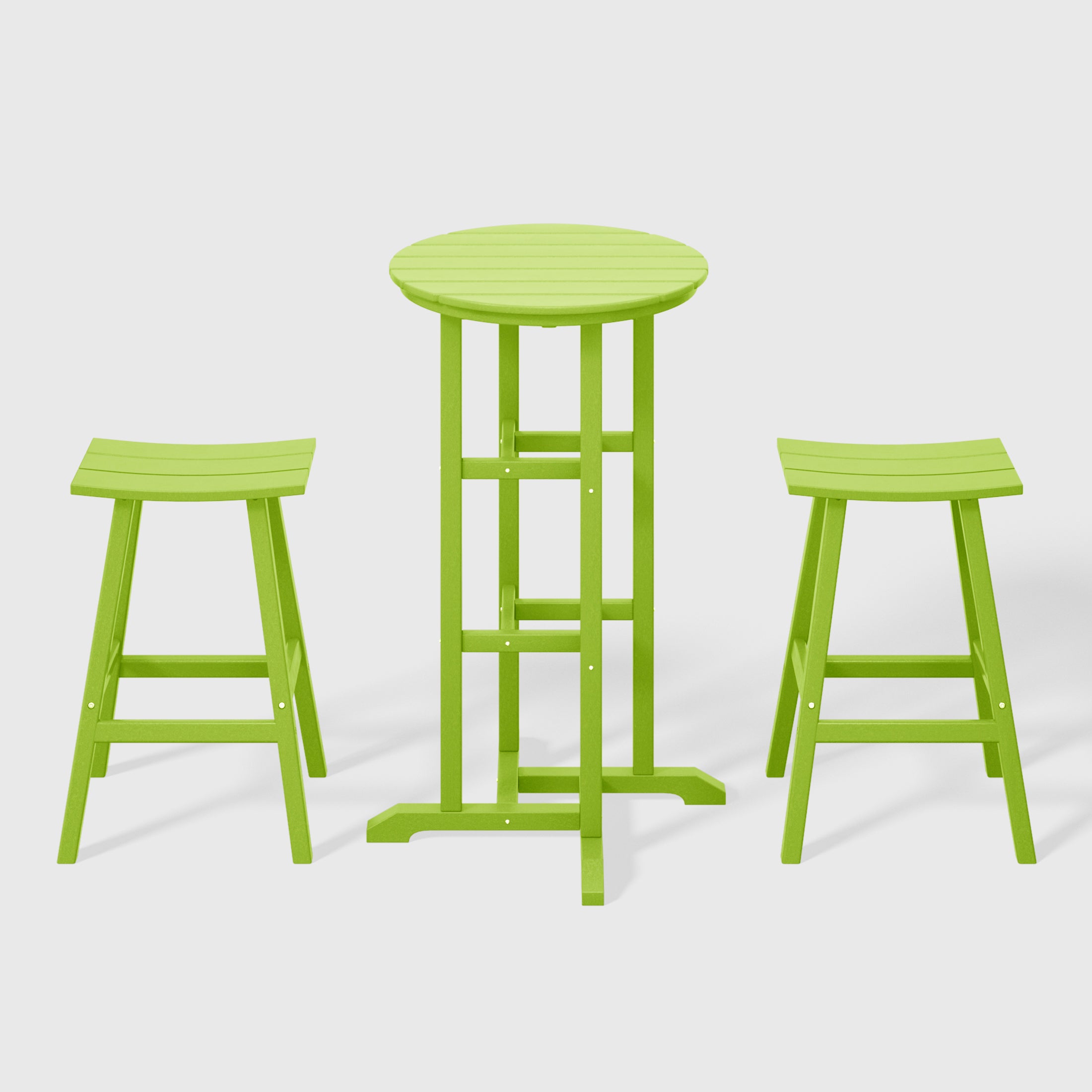 Paradise Outdoor Patio Bar Height Table and Bar Stool 3-Piece Dining Set