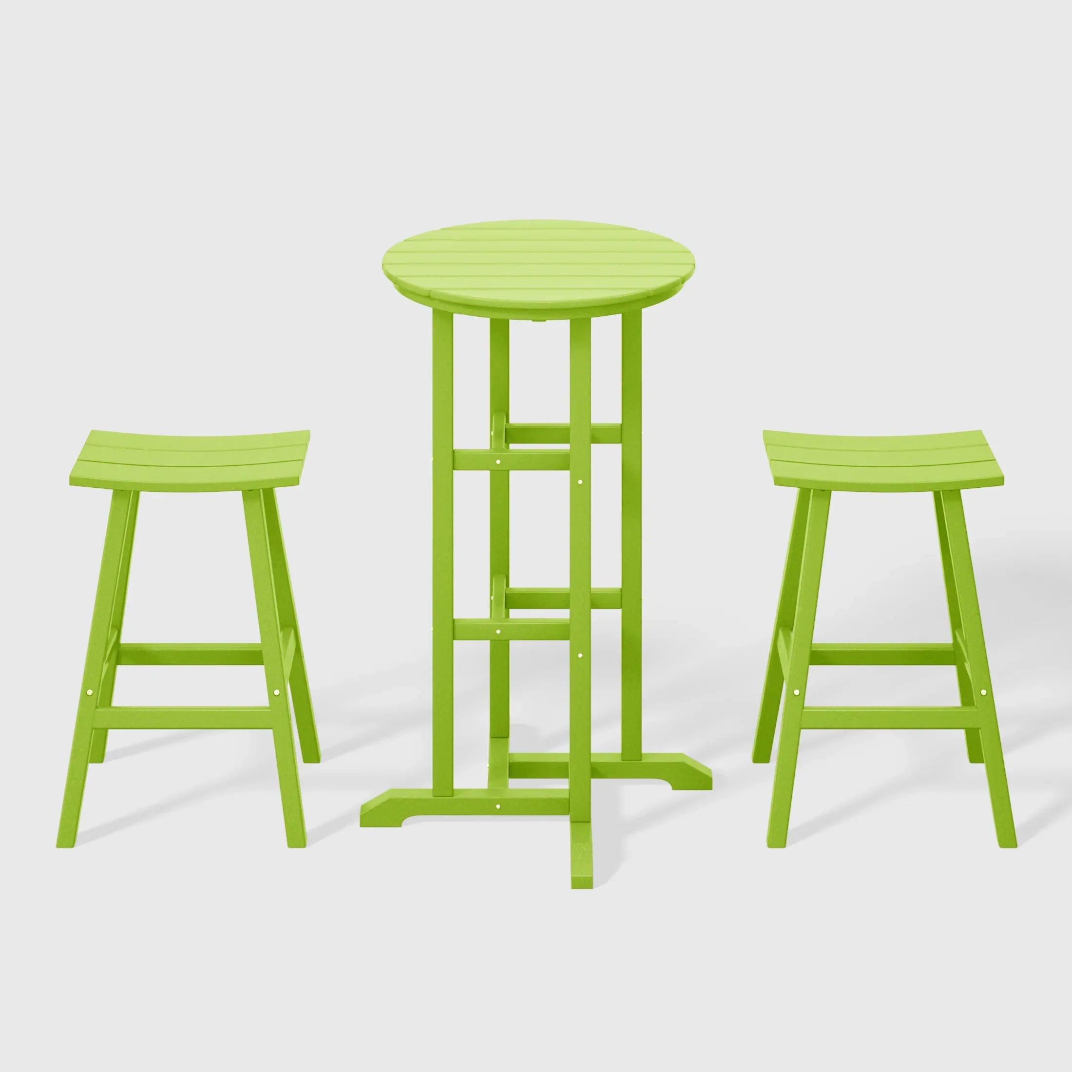 Paradise Outdoor Patio Bar Height Table and Bar Stool 3-Piece Dining Set