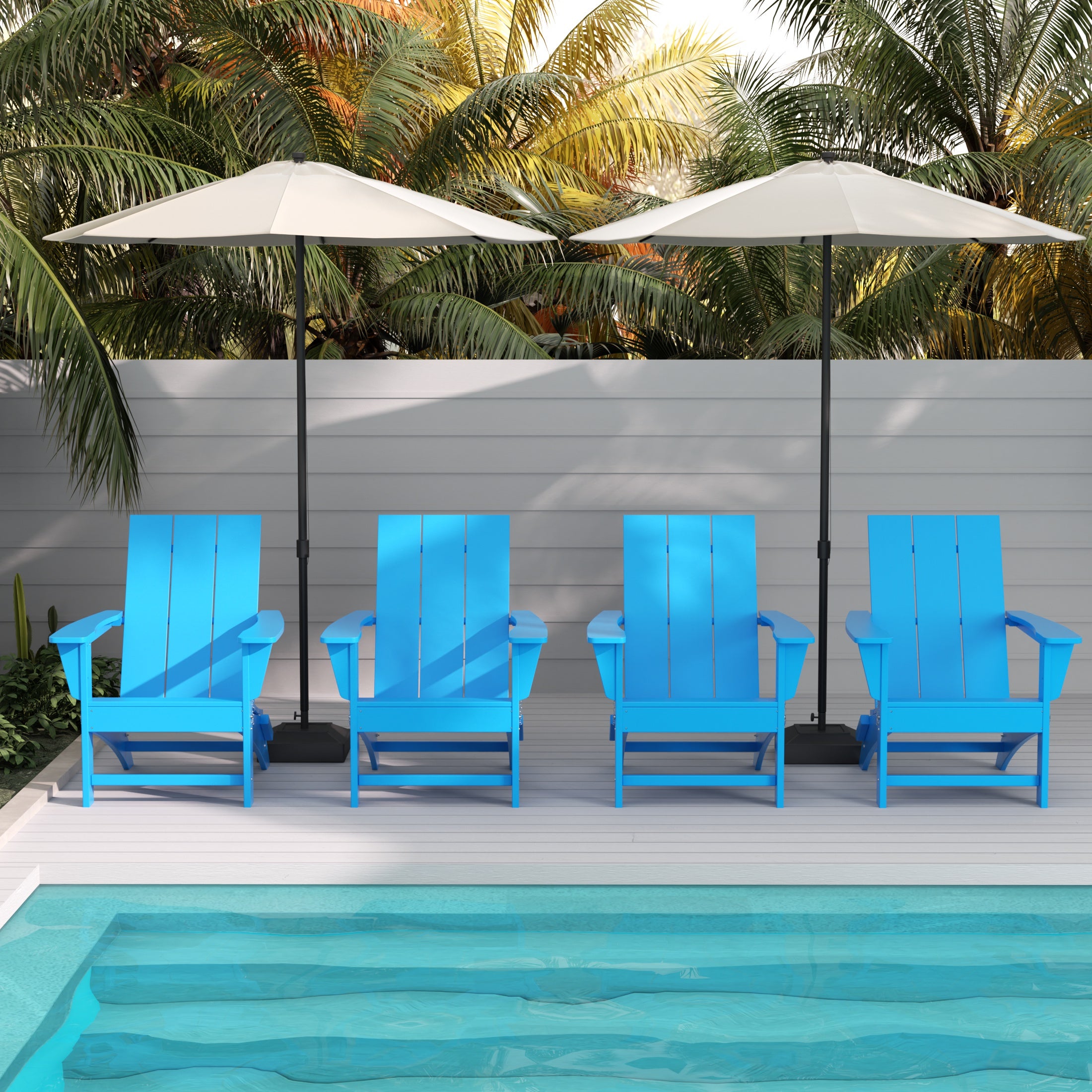 Palms Modern Outdoor Folding Adirondack Chair (Set of 4)