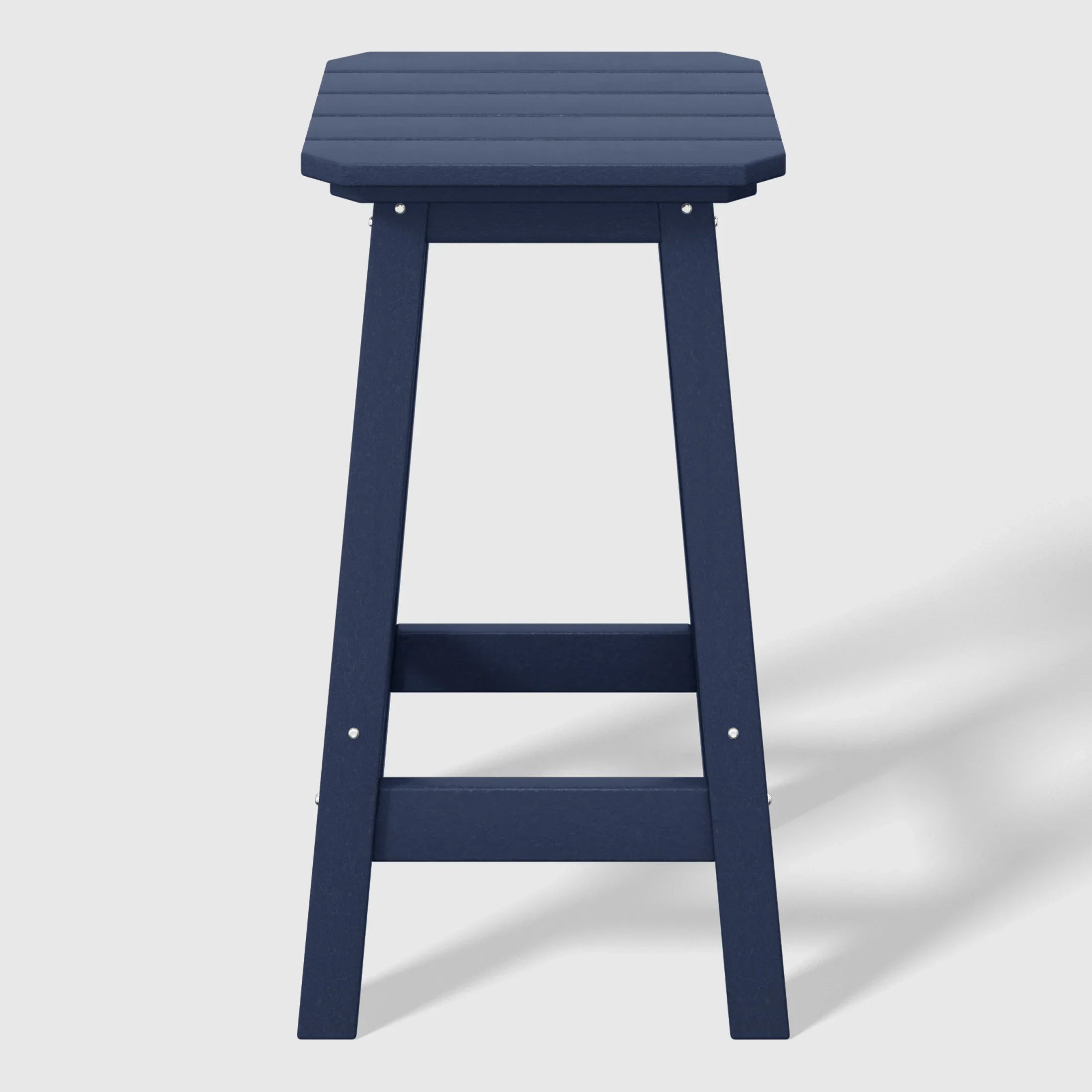 Paradise 24" HDPE Outdoor Patio Counter High Backless Square Bar Stool