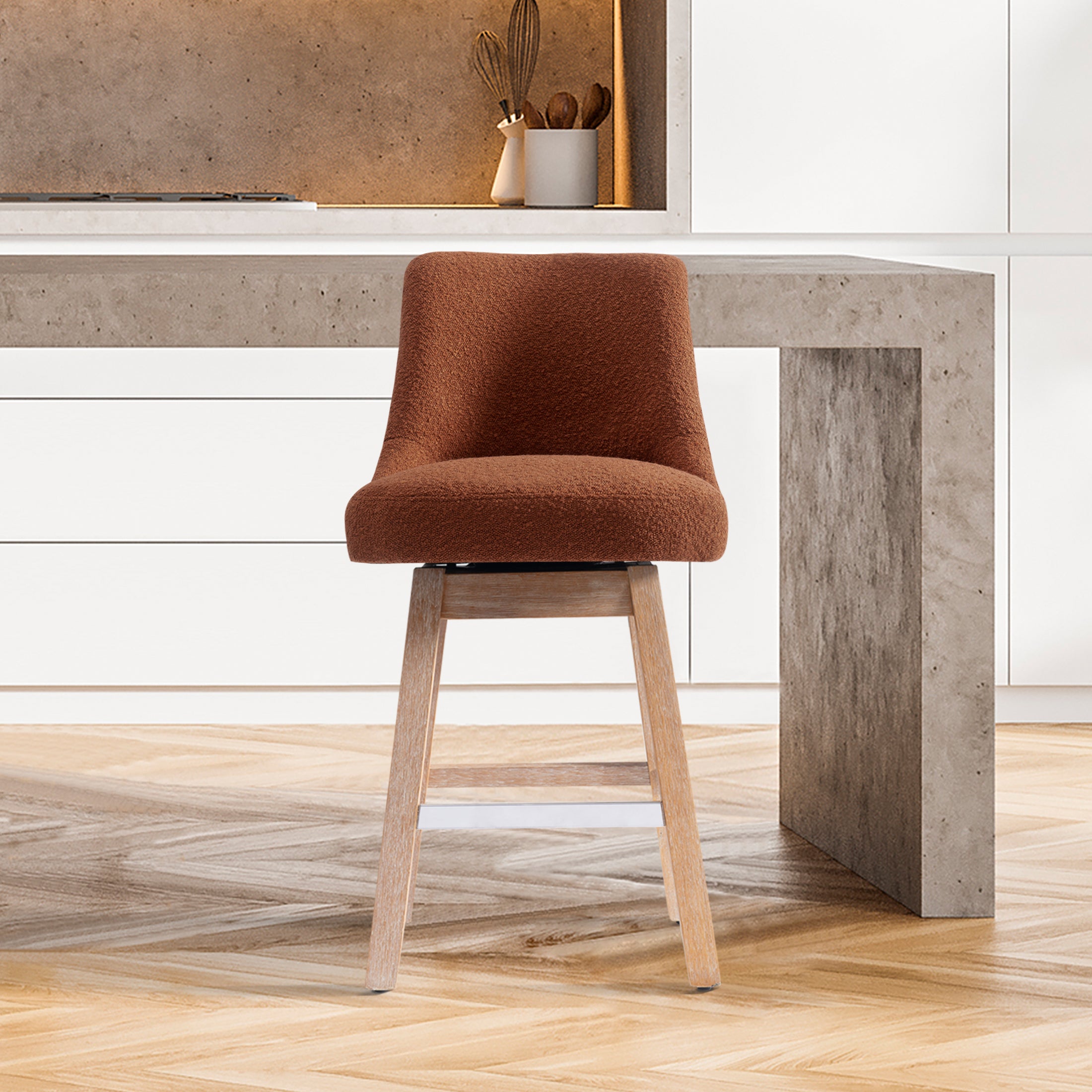 Amélie 26" Upholstered Swivel Counter Height Bar Stool