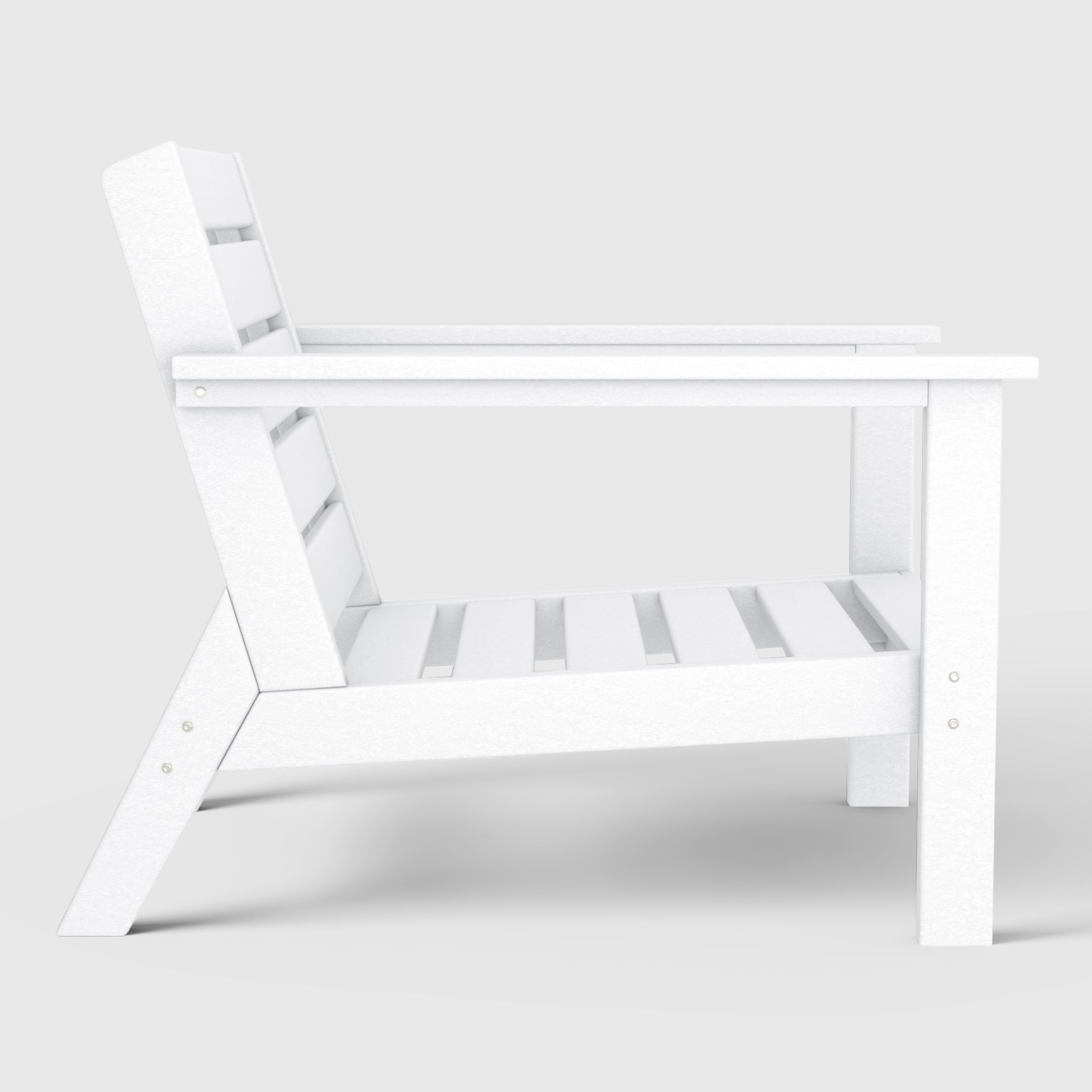 Portsmouth Outdoor Modern HDPE Patio Club Chair with Deep Seat Cushions