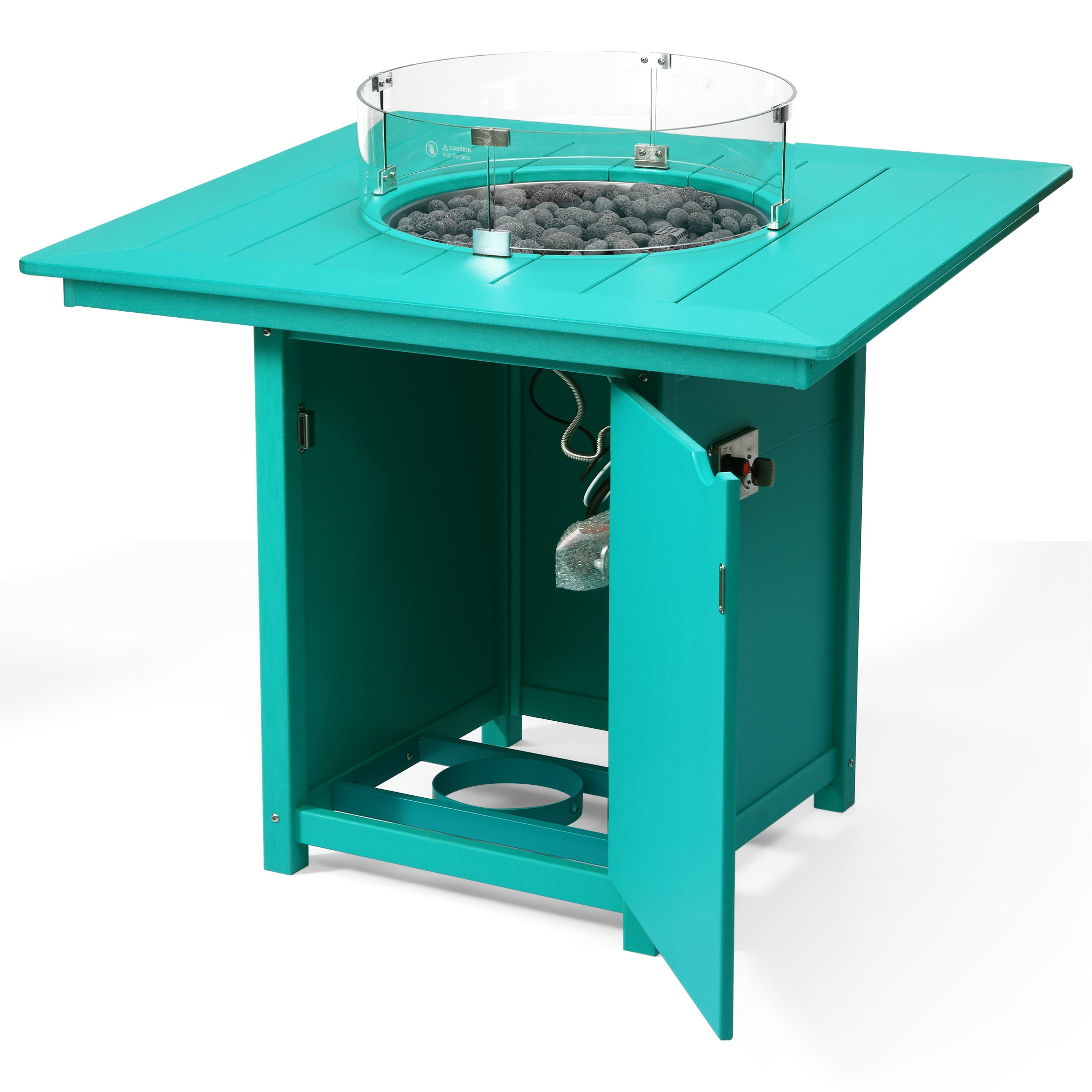 Sol 42" Modern Outdoor Patio Gas Propane Square Fire Pit Table