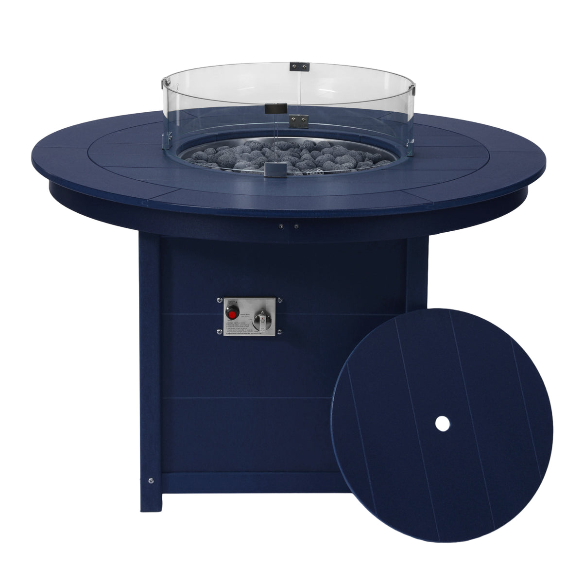 Sol 47" Modern Outdoor Patio Propane Gas Round Fire Pit Table