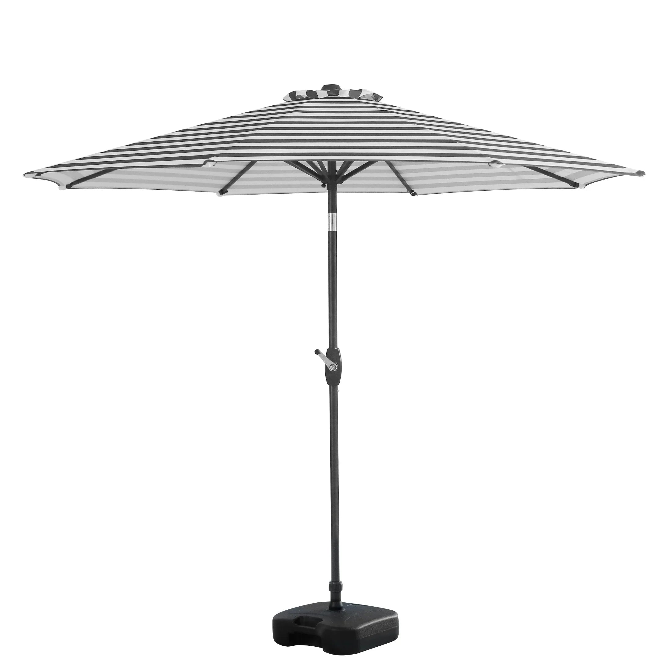 Cabana 9 ft. Patio Table Umbrella with tilt, crank features and free standing square shape weight base kit