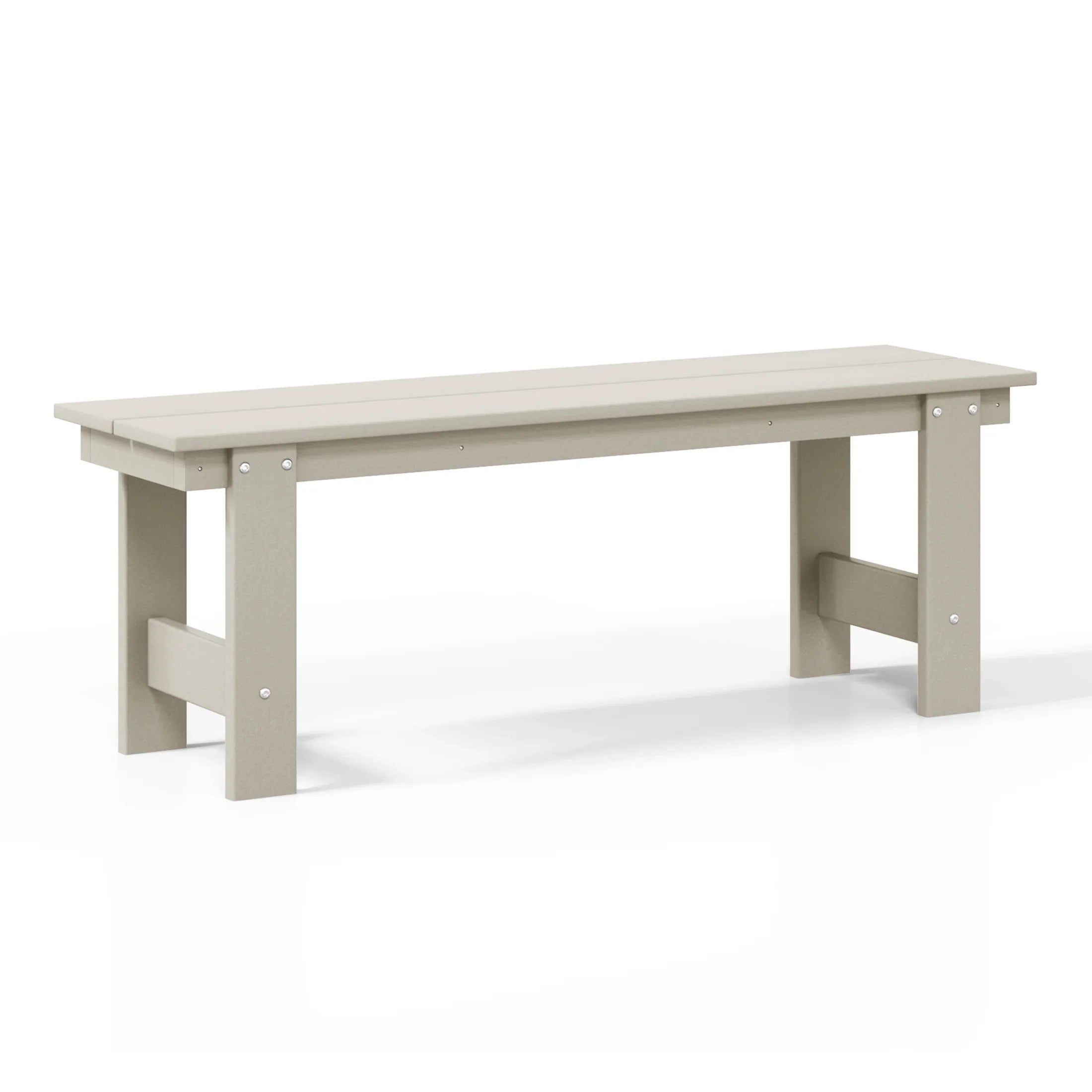 Palms Outdoor HDPE 48" Modern Backless Patio Bench