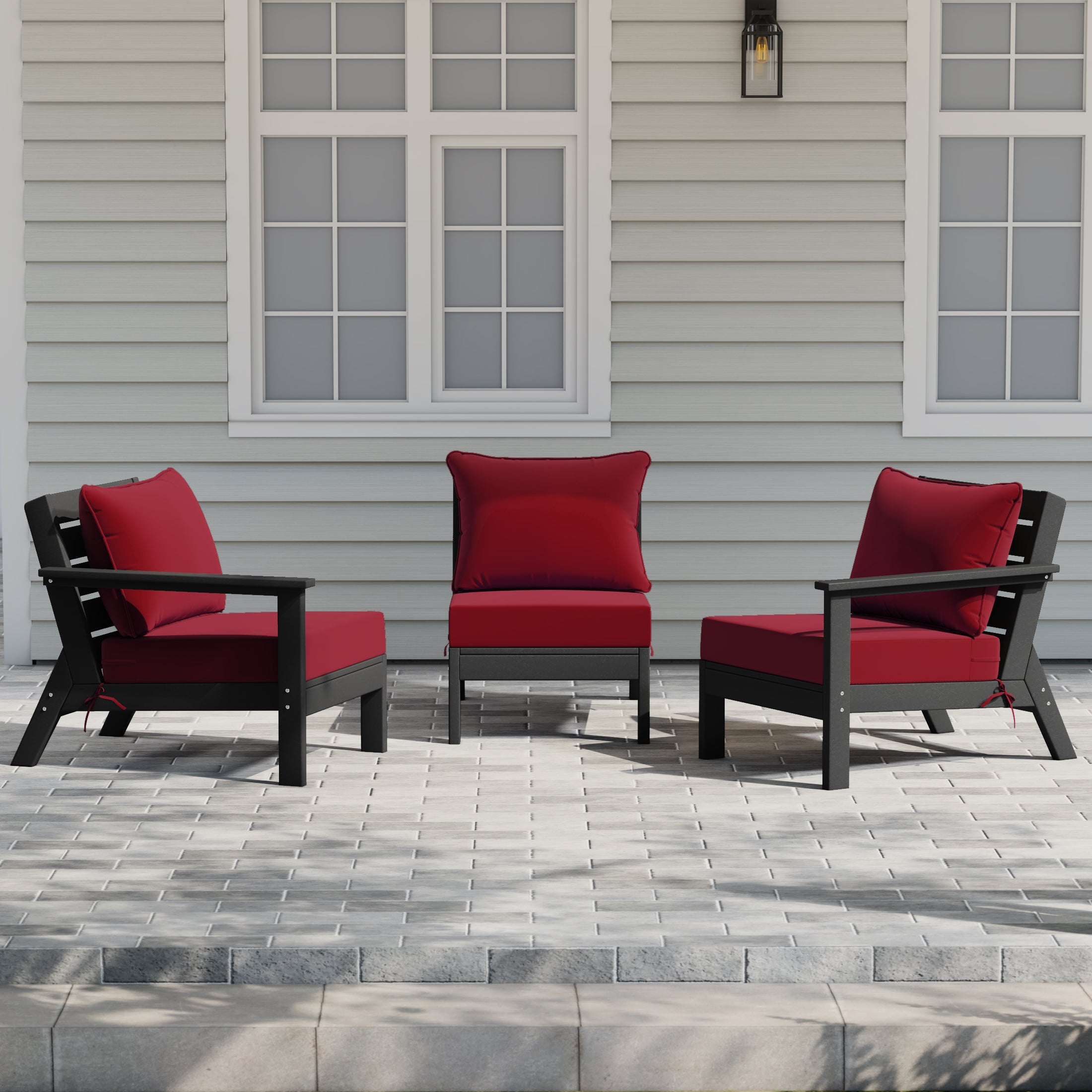 Portsmouth Outdoor Patio HDPE Sectional Sofa with Patio Cushions