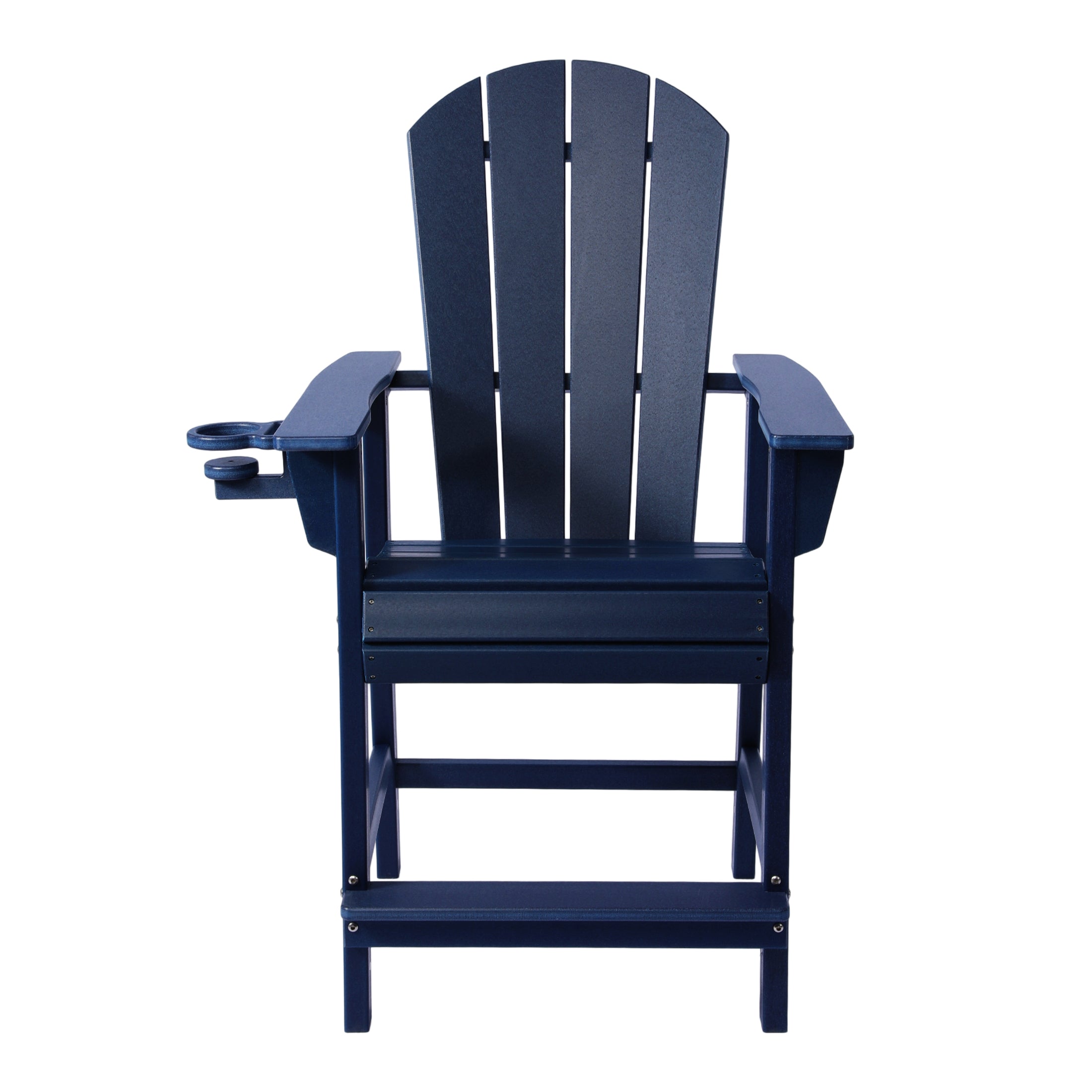 Paradise Outdoor HDPE Tall Adirondack Counter Height Bar Chair With Cup Holder