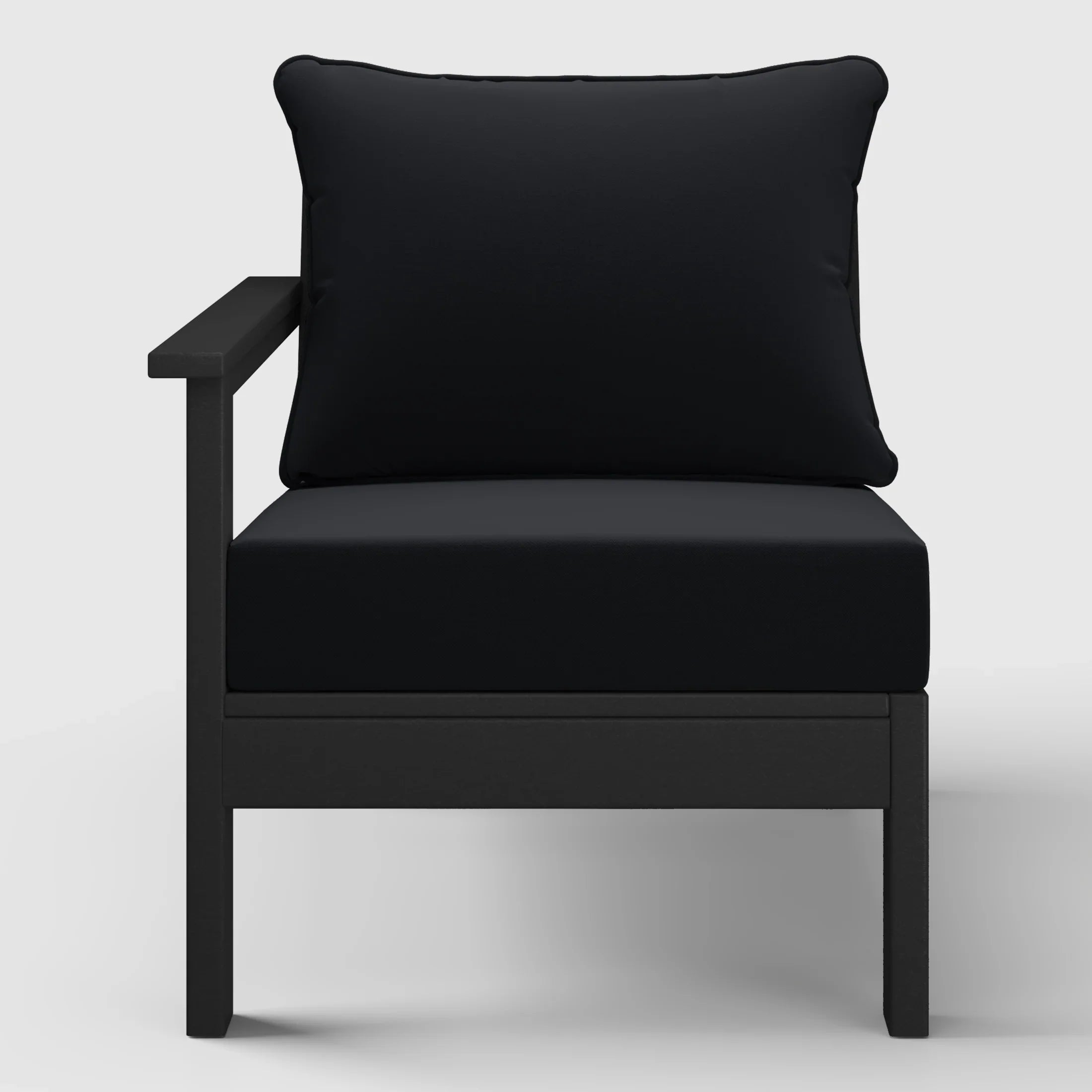 Portsmouth Outdoor Patio HDPE Left Arm Sectional Corner Club Chair with Patio Cushions