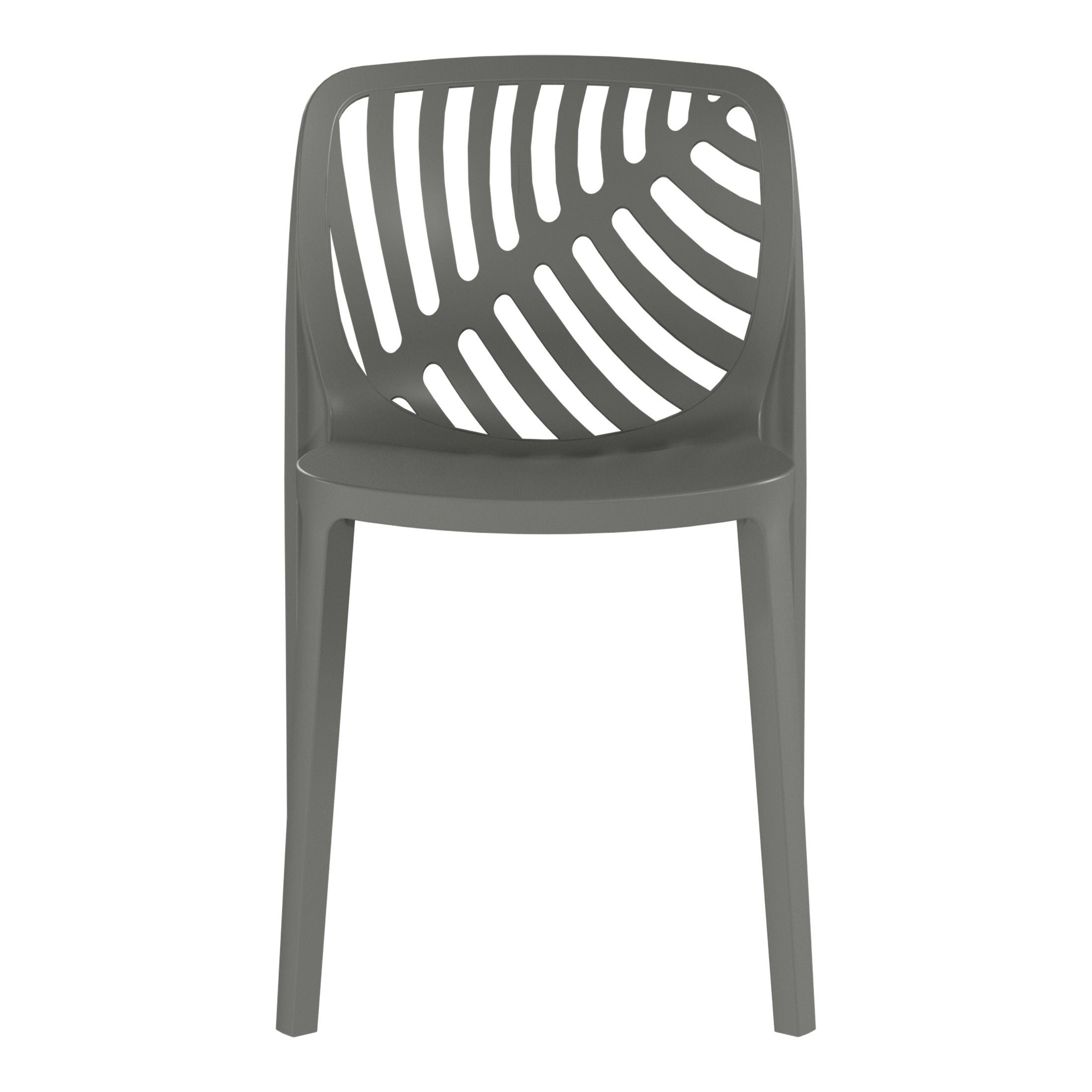 Sunshine Outdoor Modern Stackable Polypropylene Plastic Patio Bistro Dining Side Chairs (Set of 2)
