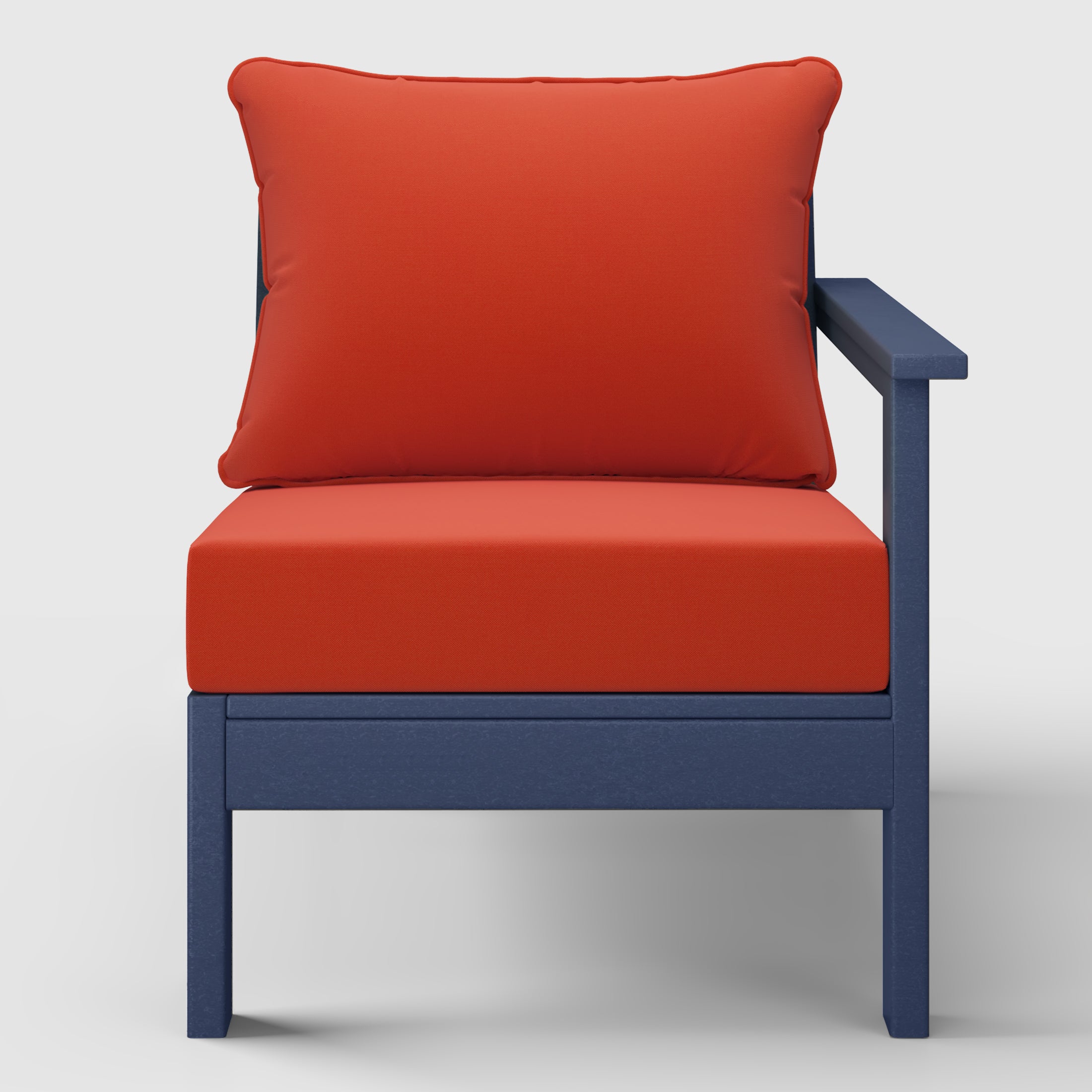 Portsmouth Outdoor Patio HDPE Right Arm Sectional Corner Club Chair with Patio Cushions