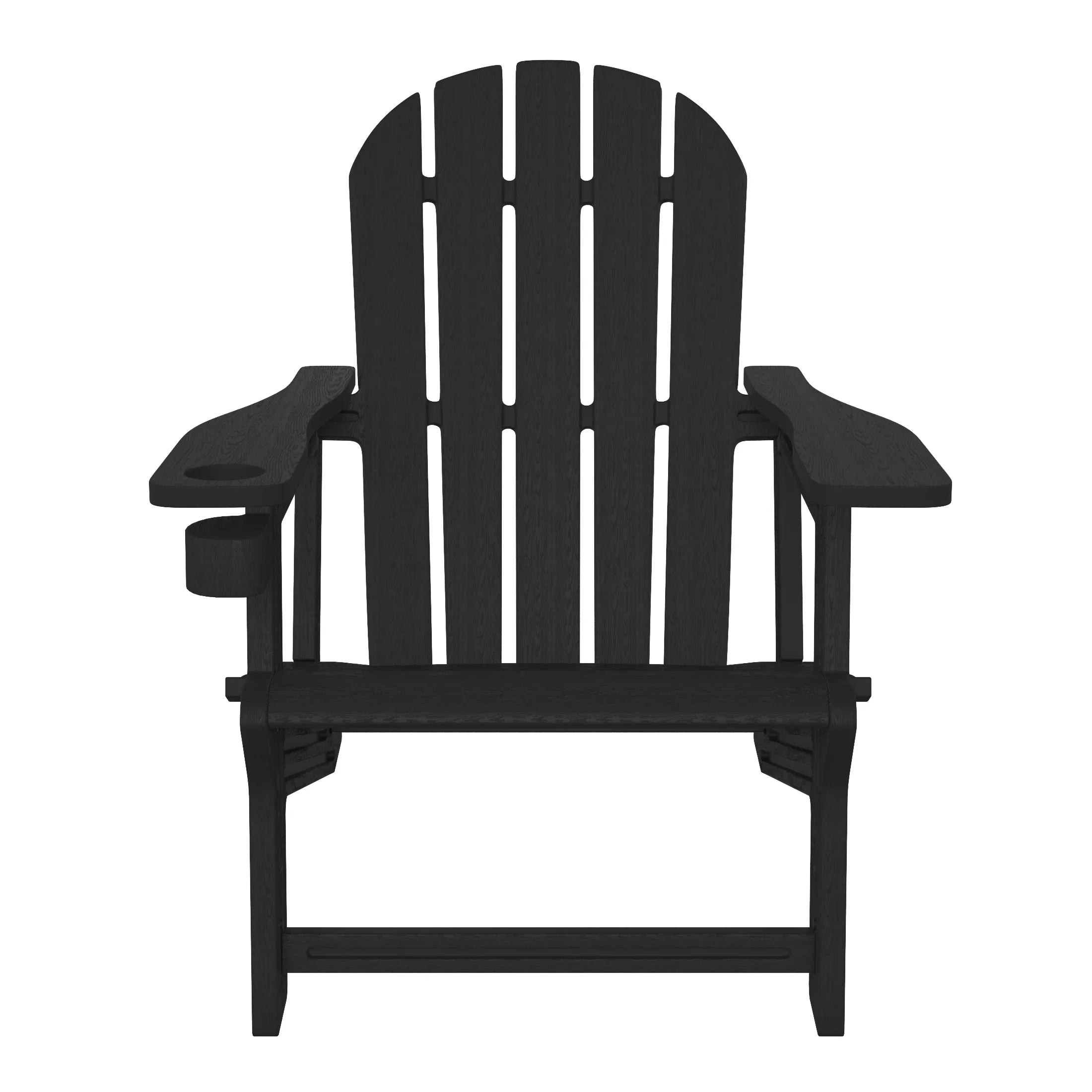 Cayman Tool-Free Assembly Outdoor Patio HDPE Plastic Adirondack Chair with Cup Holder