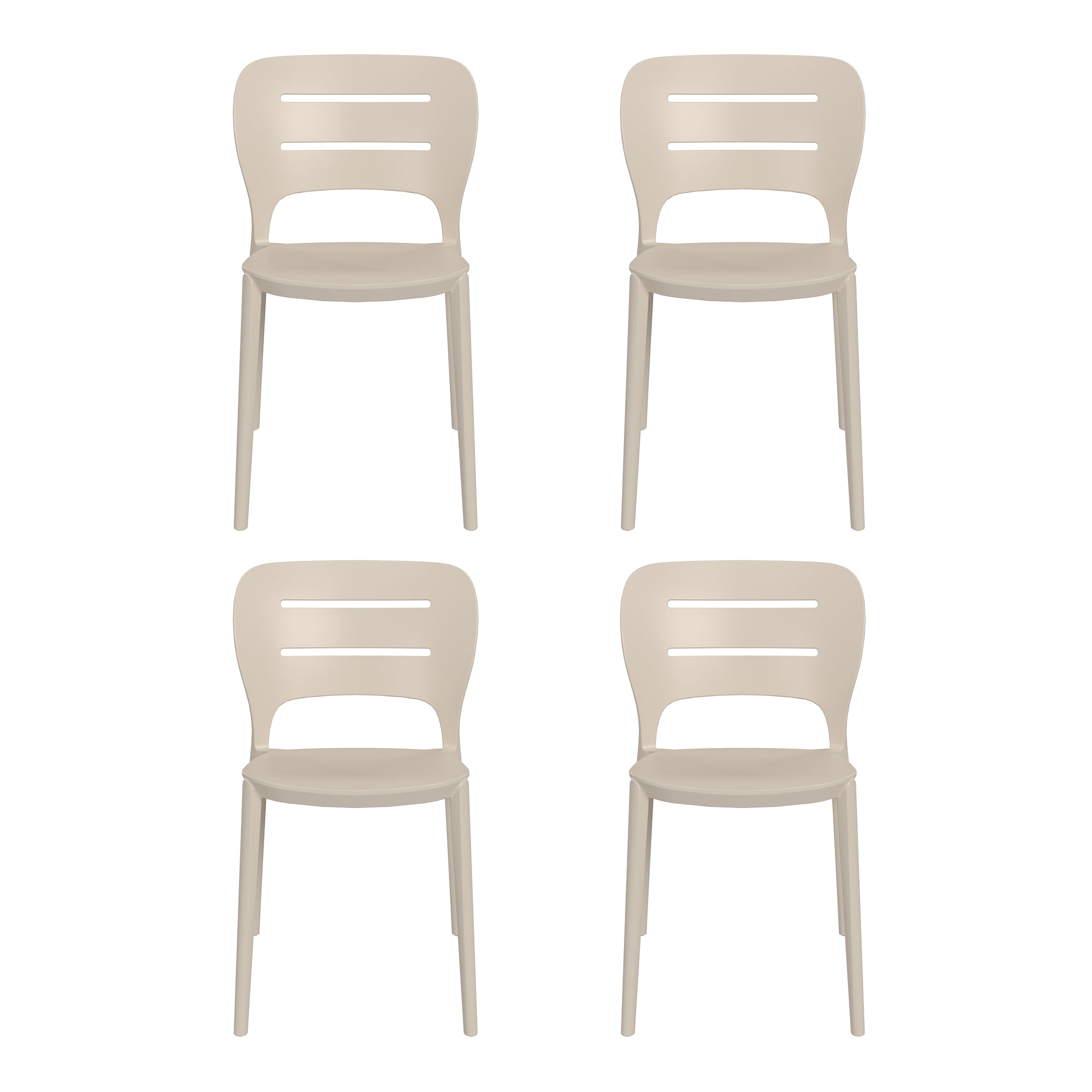 Sunshine Outdoor Modern Stackable Plastic Patio Dining Side Chairs (Set of 4)