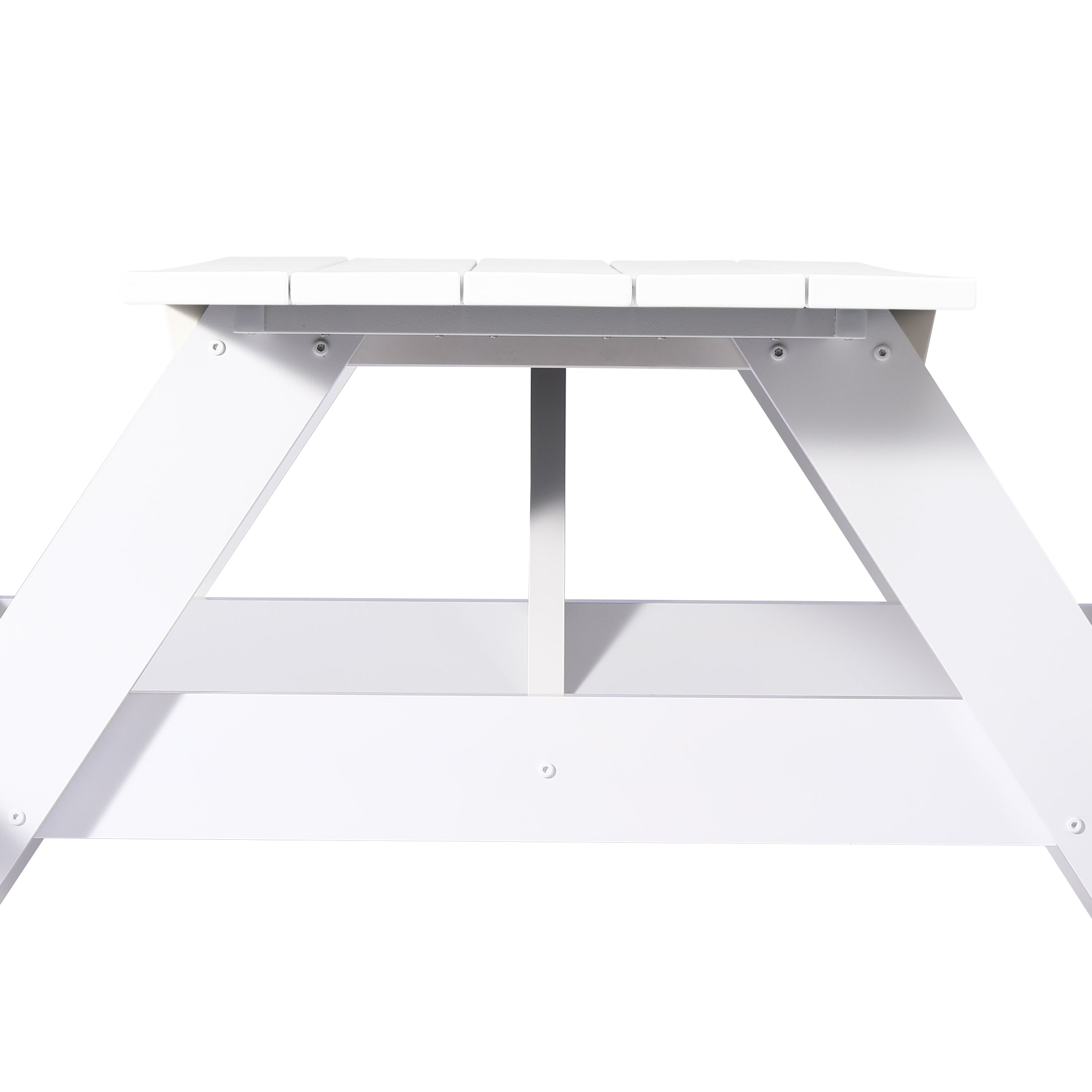 Macon Outdoor 70" HDPE Plastic Picnic Table Bench With Umbrella Hole