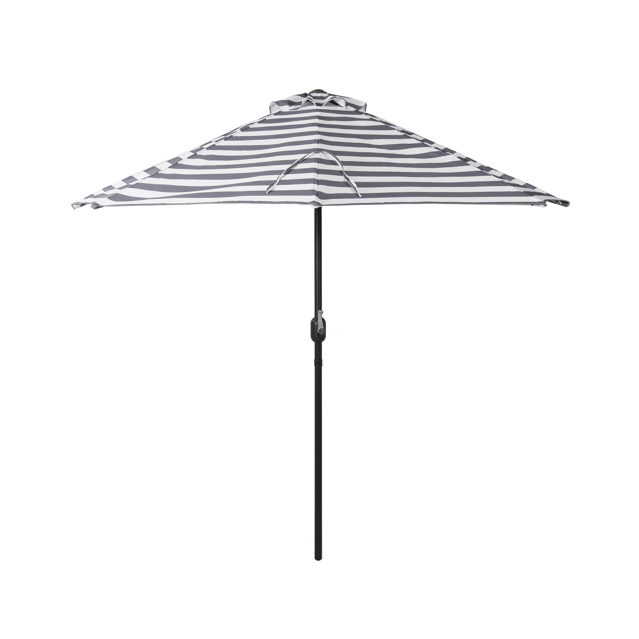 Easton 9 ft. Aluminum Half Market Crank Lift Patio Umbrella