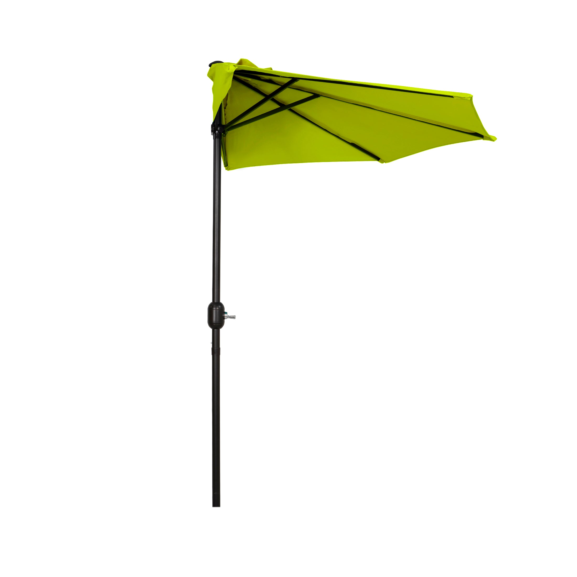 Easton 9 ft. Aluminum Half Market Crank Lift Patio Umbrella