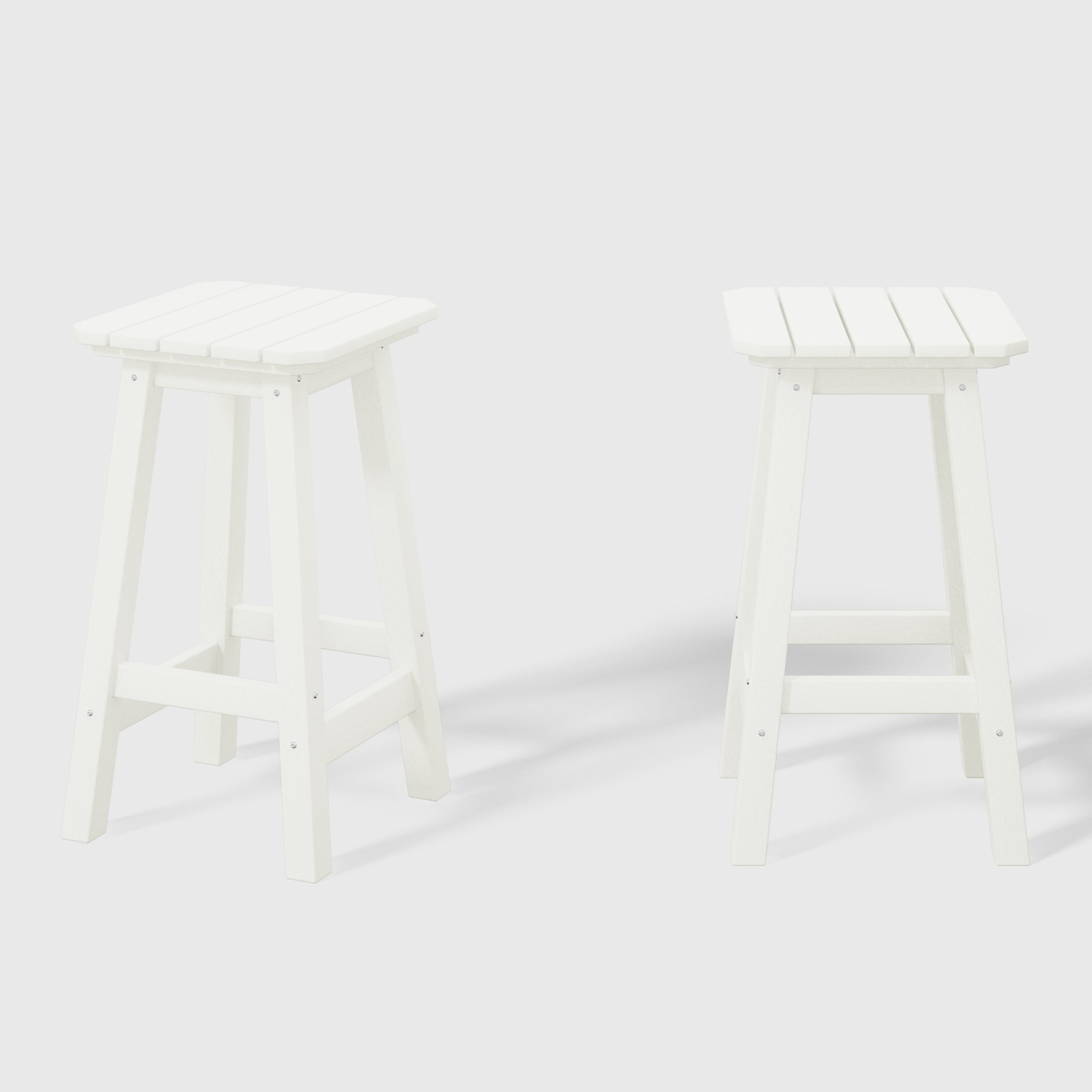 Paradise 24" HDPE Outdoor Patio Counter High Backless Square Bar Stools Set of 2