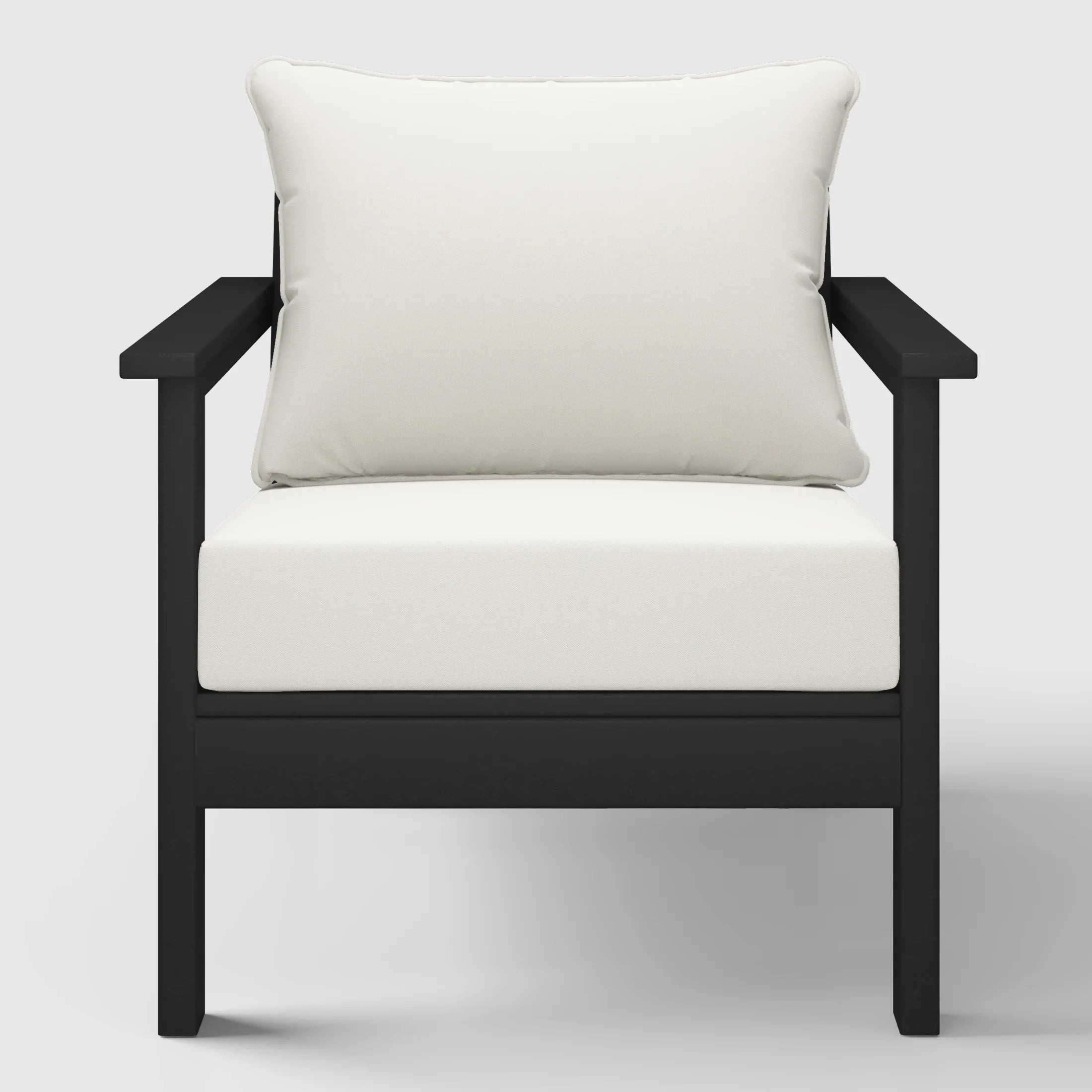 Portsmouth Outdoor Modern HDPE Patio Club Chair with Deep Seat Cushions