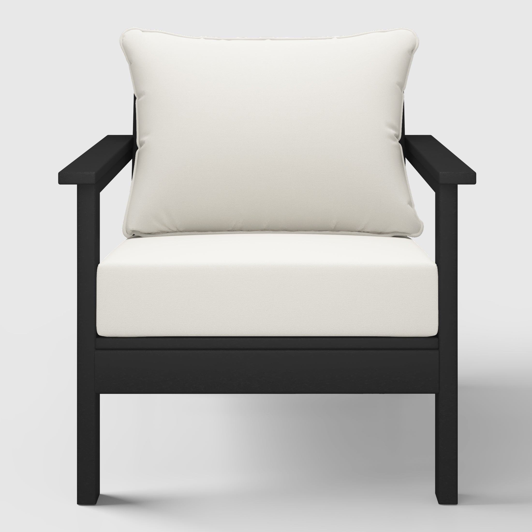 Portsmouth Outdoor Modern HDPE Patio Club Chairs with Deep Seat Cushions (Set of 2)