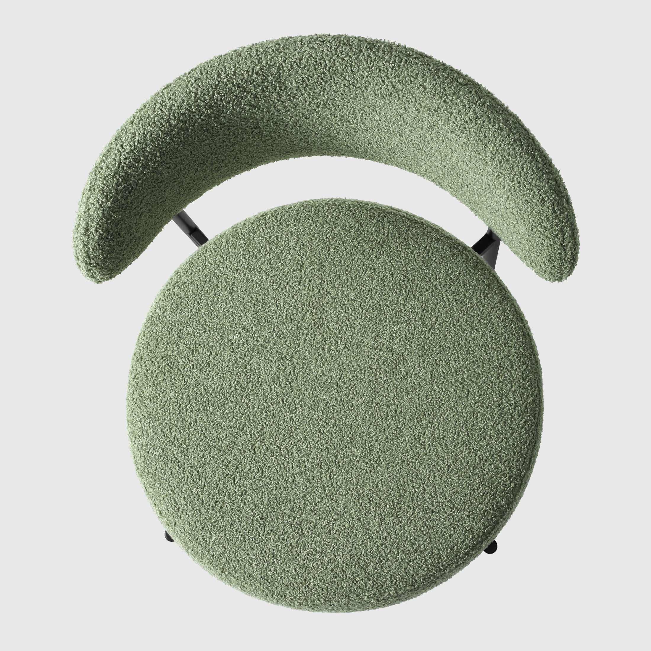 Celine Mid-Century Modern Upholstered Sherpa Round Dining Chairs (Set of 2)