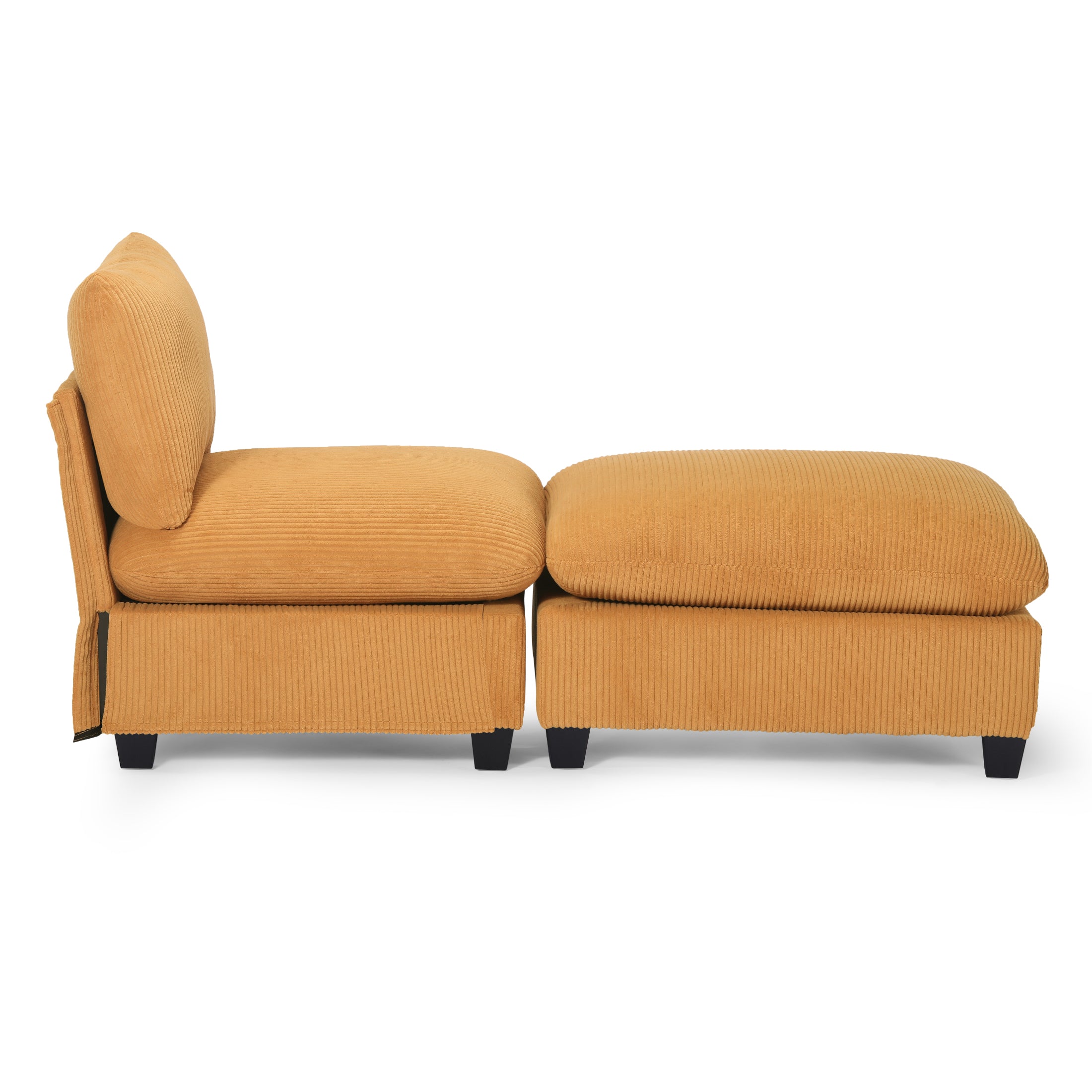 Ava 68.5" Corduroy Upholstered Indoor Chaise Lounge Chair