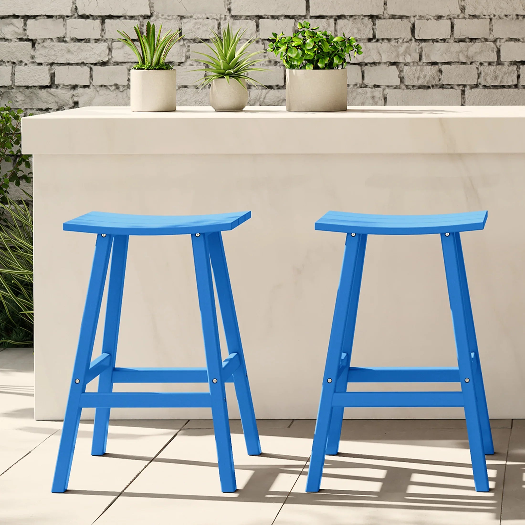 Paradise 2 piece set of 29" height Outdoor / Patio Saddle bar stools