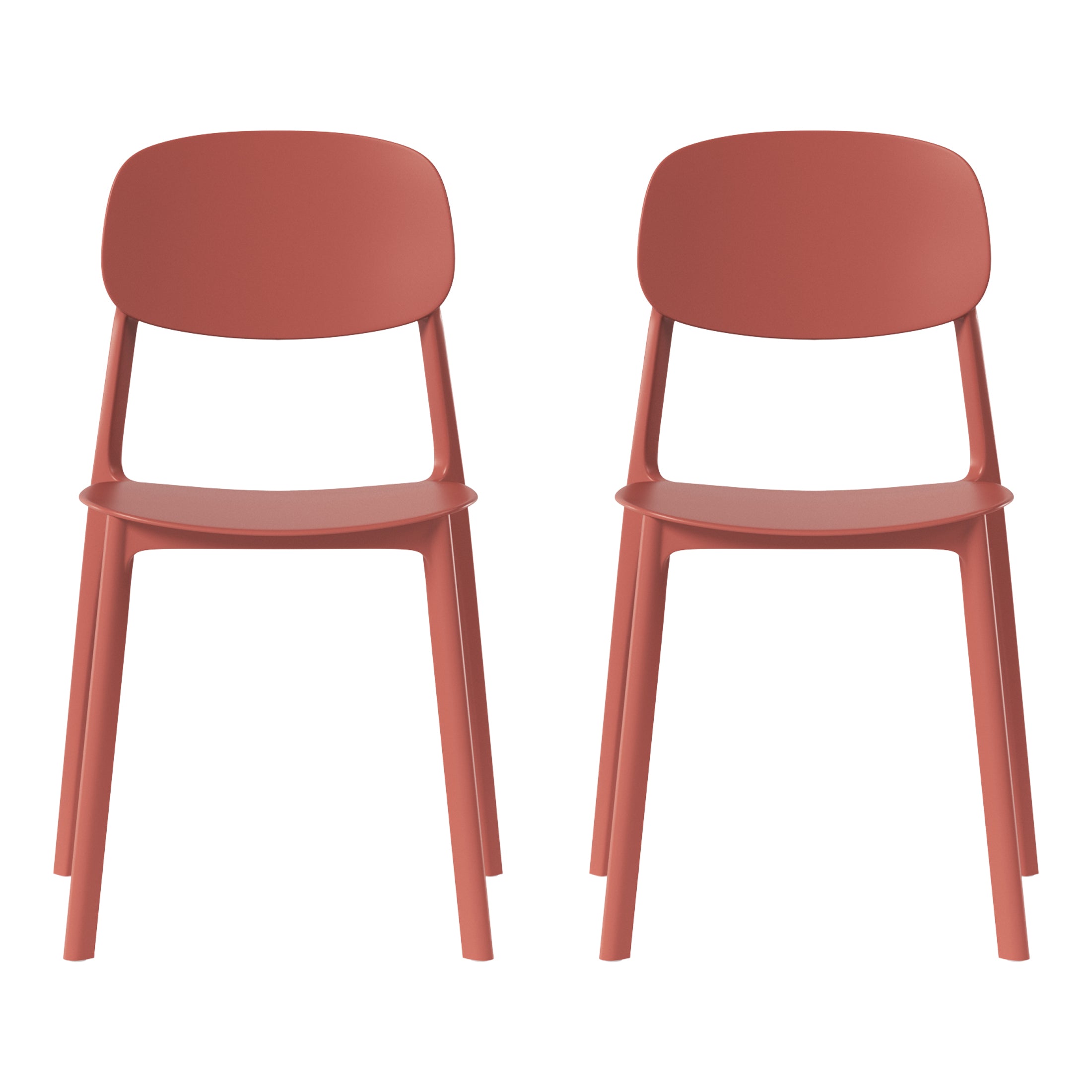 Sunshine Modern Stackable Polypropylene Plastic Patio Dining Chair (Set of 2)