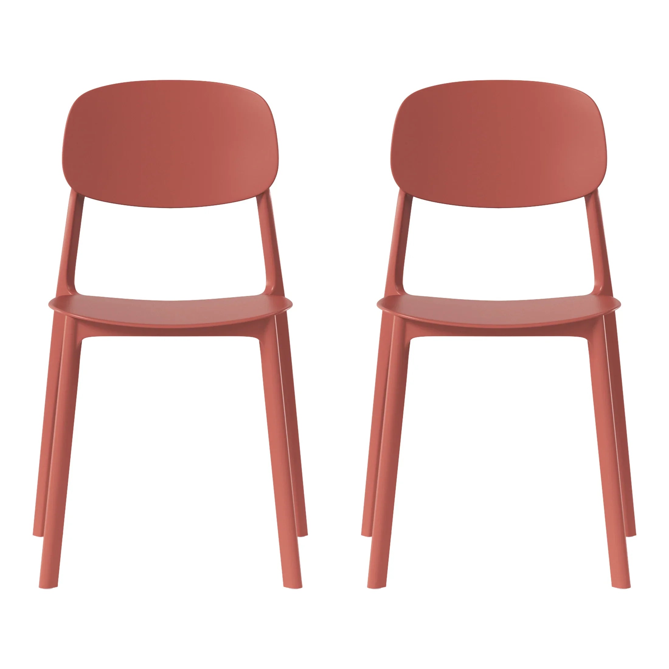Sunshine Modern Stackable Polypropylene Plastic Patio Dining Chair (Set of 2)