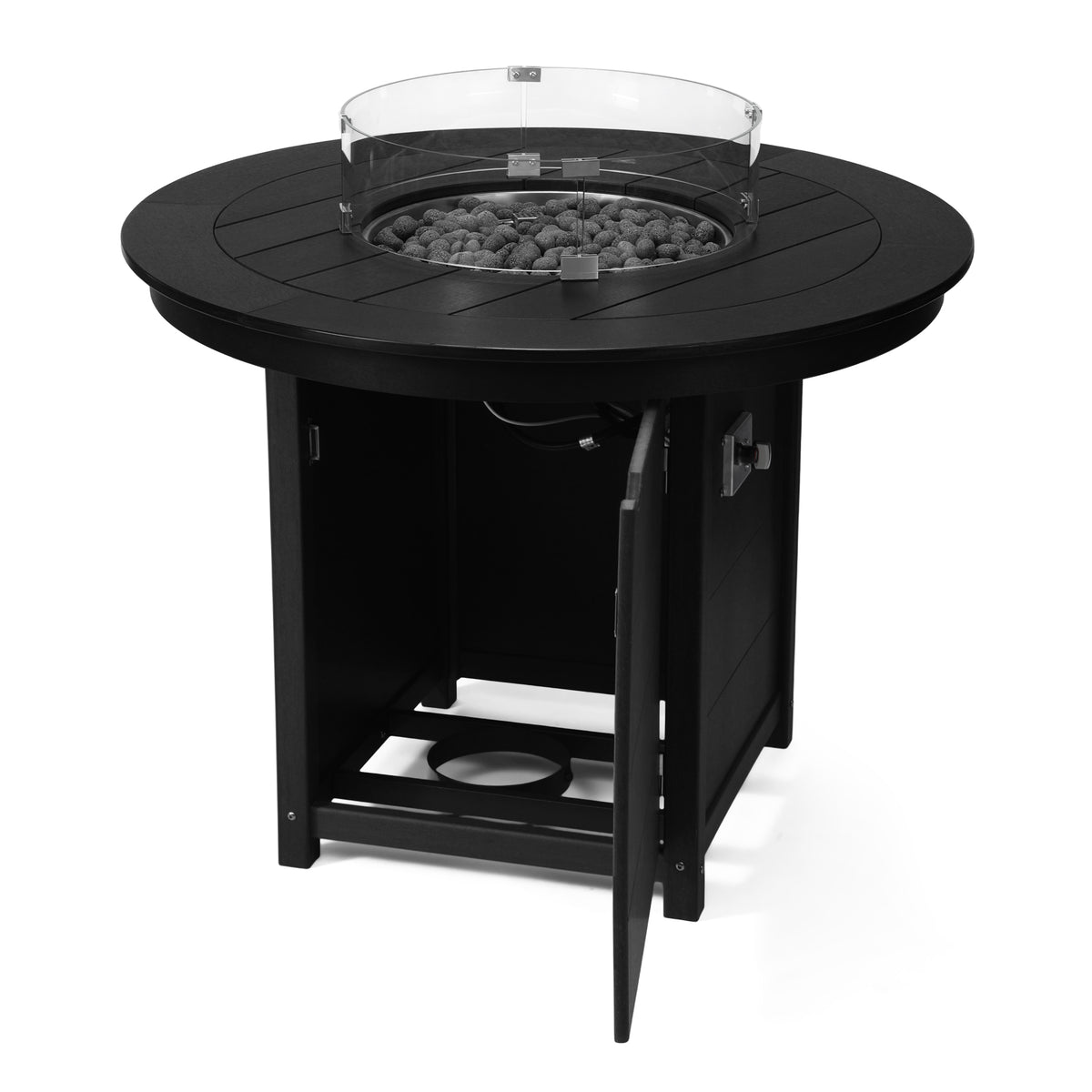 Sol 47" Modern Outdoor Patio Propane Round Counter Height Fire Pit Table