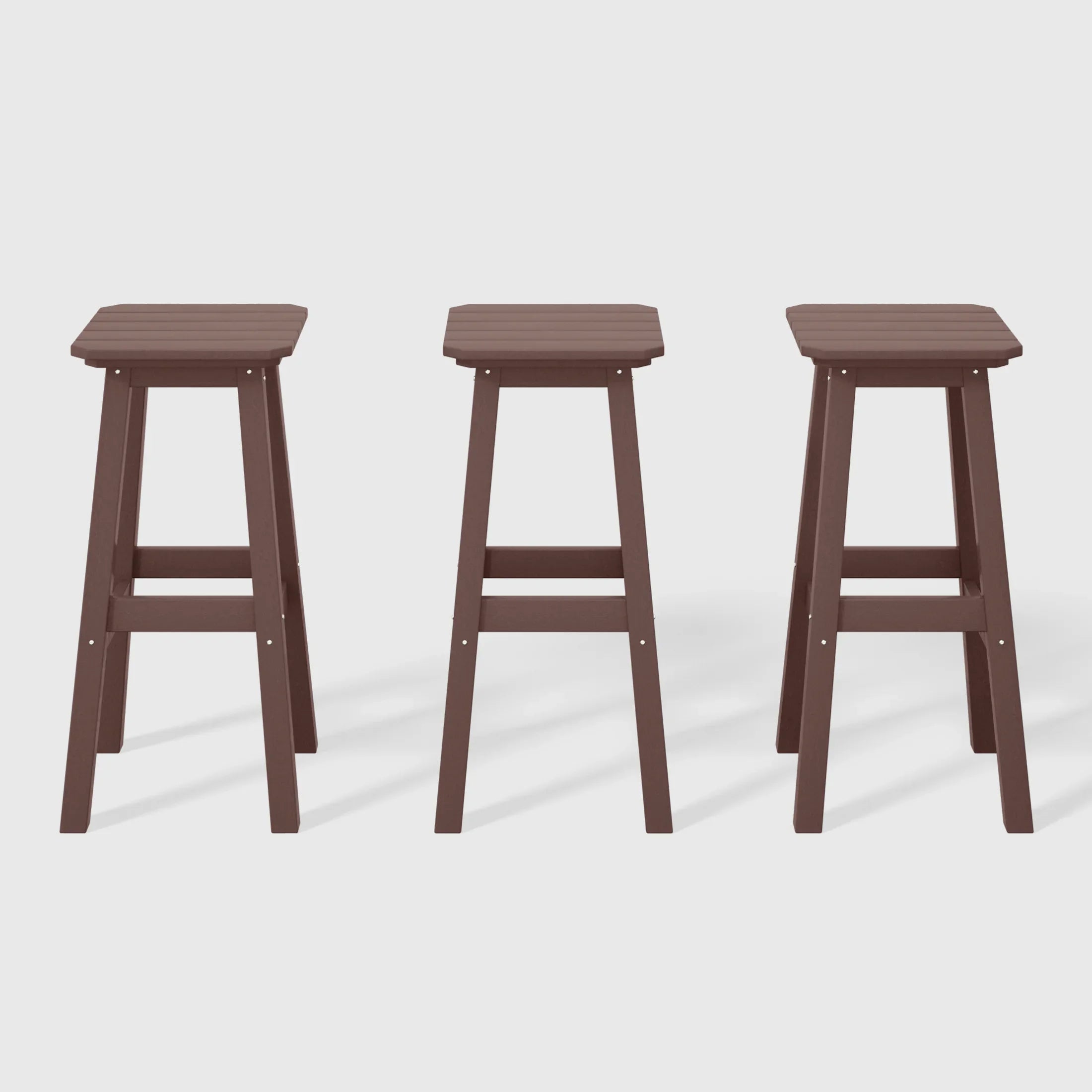 Paradise 29" HDPE Outdoor Patio Square Bar Stools (Set of 3)