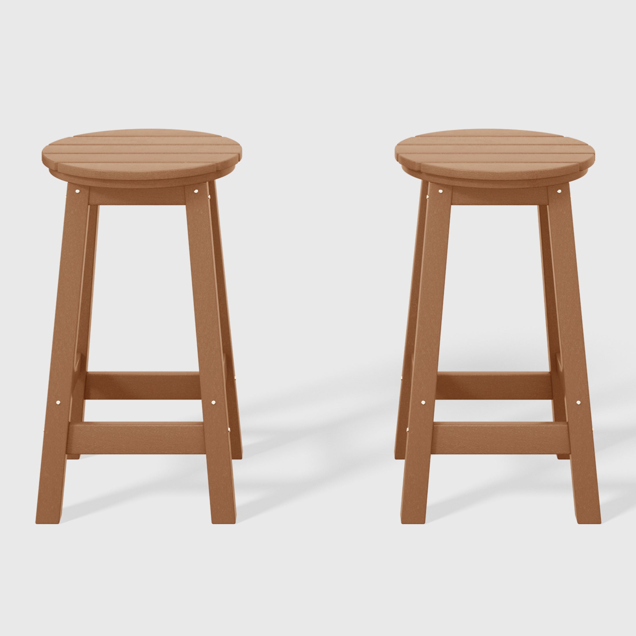 Paradise 24" HDPE Outdoor Patio Round Counter Height Bar Stool Set of 2
