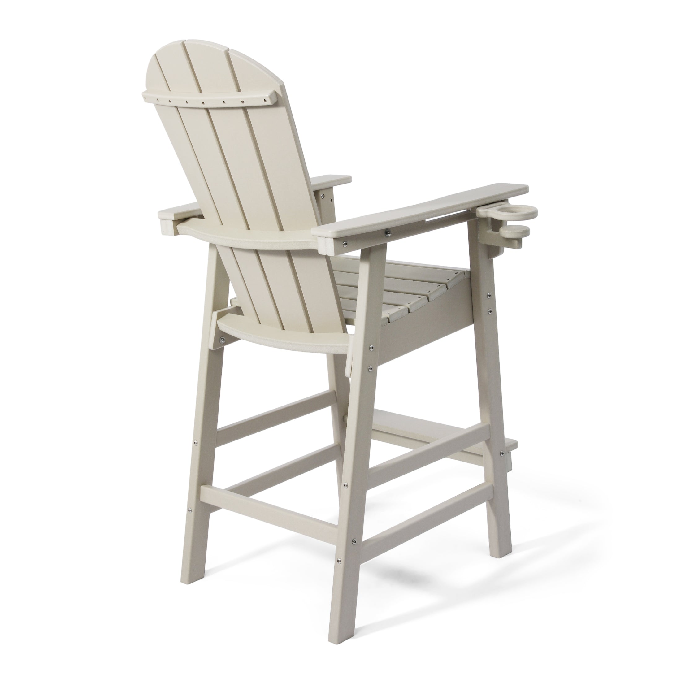 Paradise Outdoor HDPE Tall Adirondack Bar Height Chair With Cup Holder