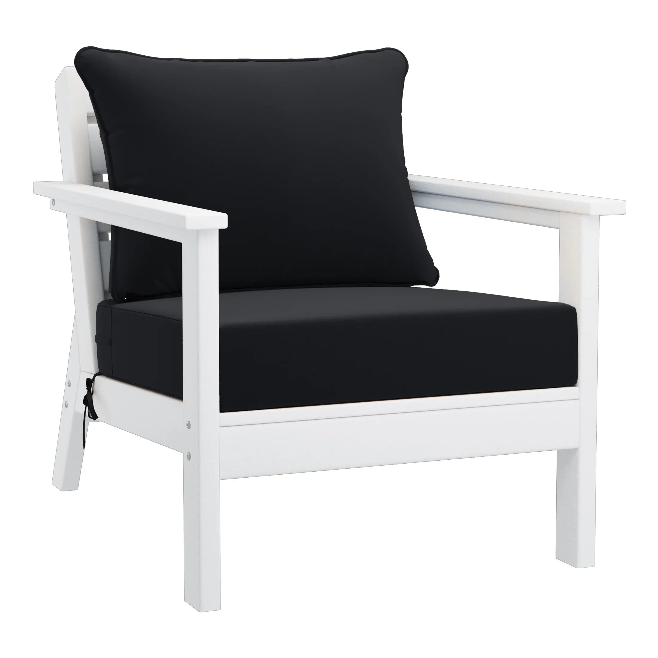 Portsmouth Outdoor Modern HDPE Patio Club Chairs with Deep Seat Cushions (Set of 2)