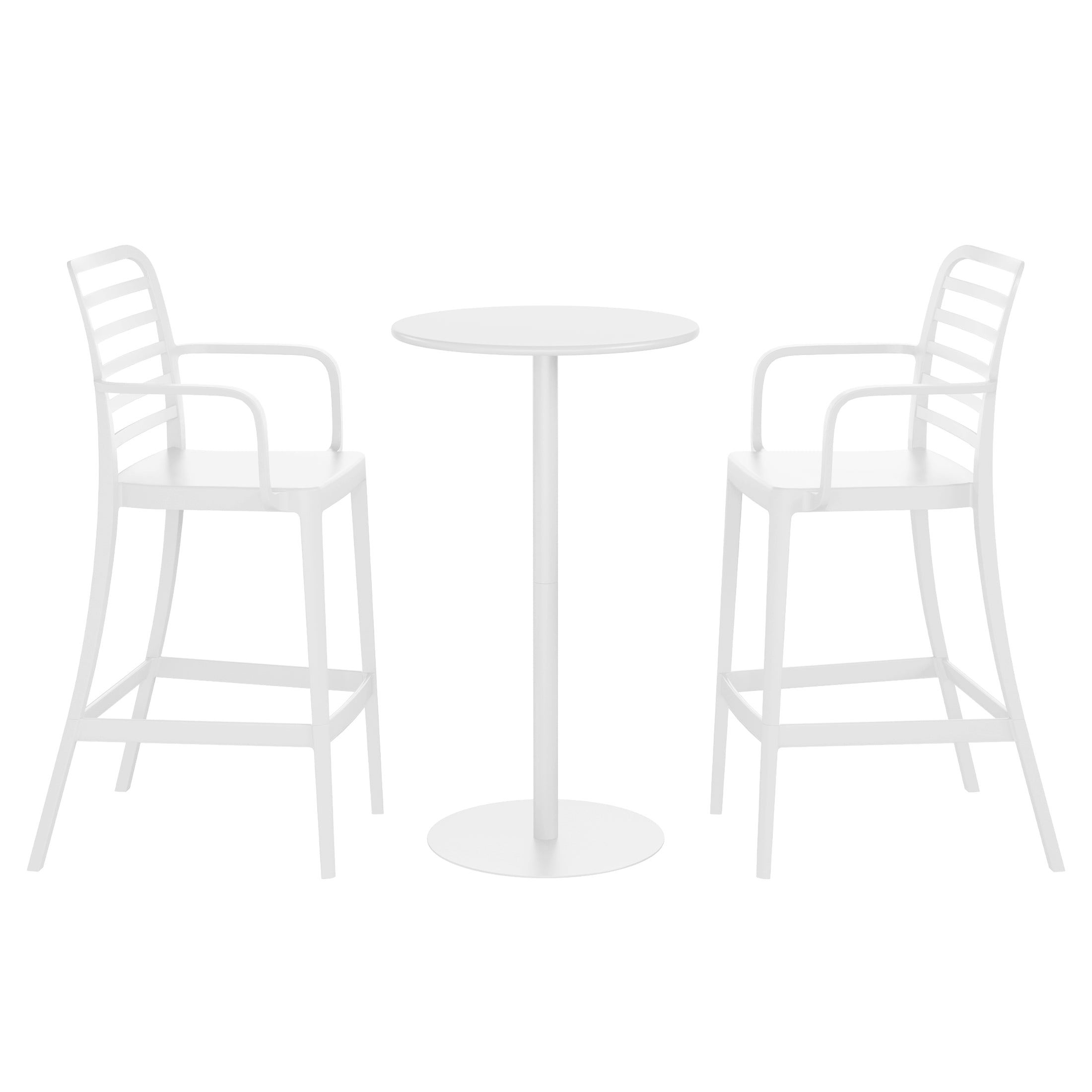 Sunshine 2-Person Adjustable Round Bar Table with Stackable Bar Stools Dining Set