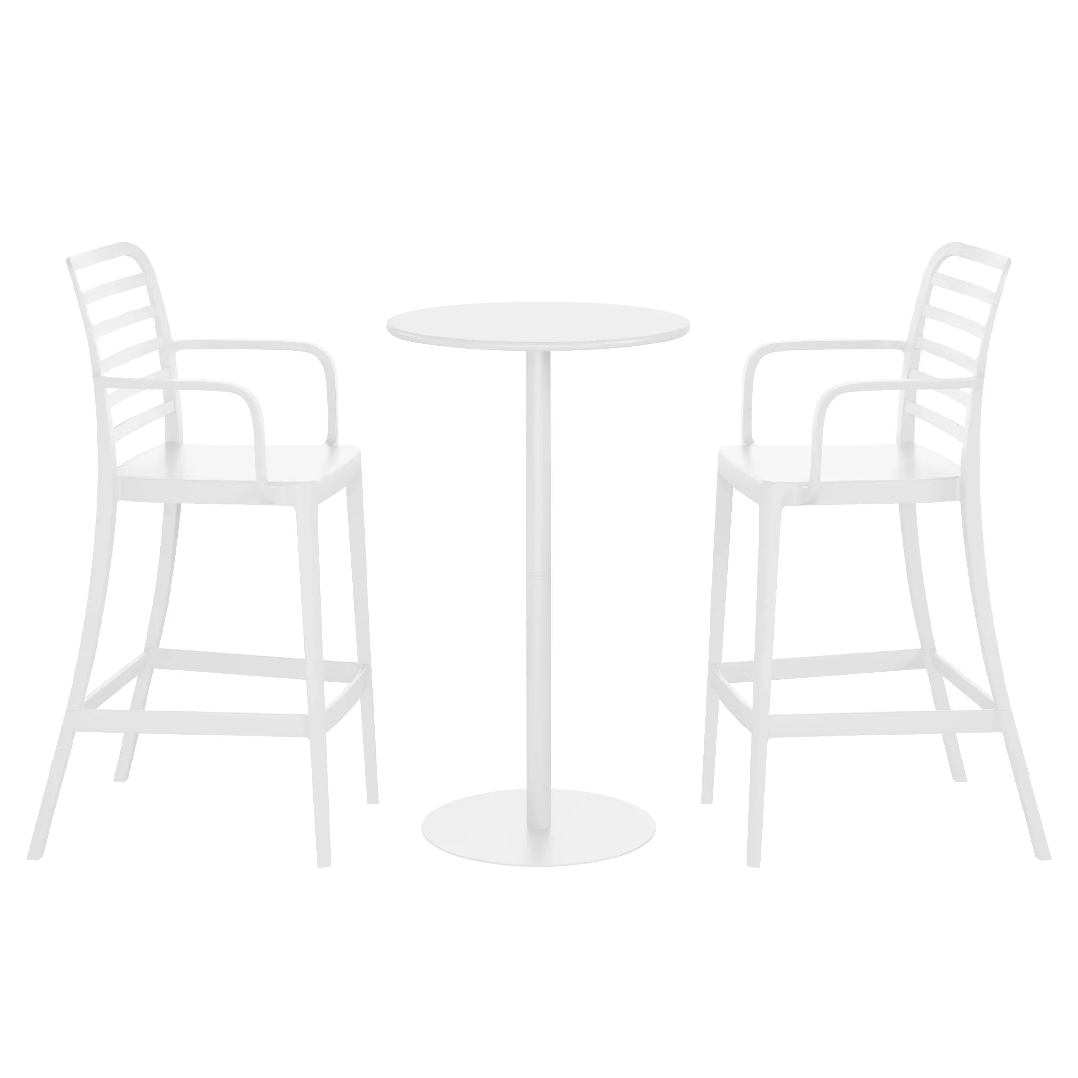 Sunshine 2-Person Adjustable Round Bar Table with Stackable Bar Stools Dining Set