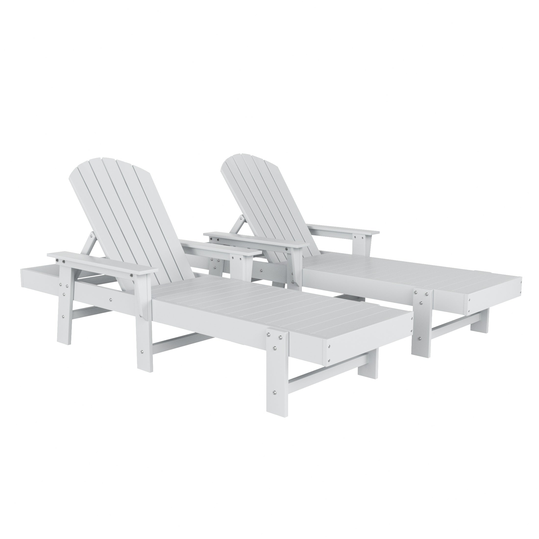 Portside 2 Piece Adirondack Poly Reclining Chaise Lounge With Arms