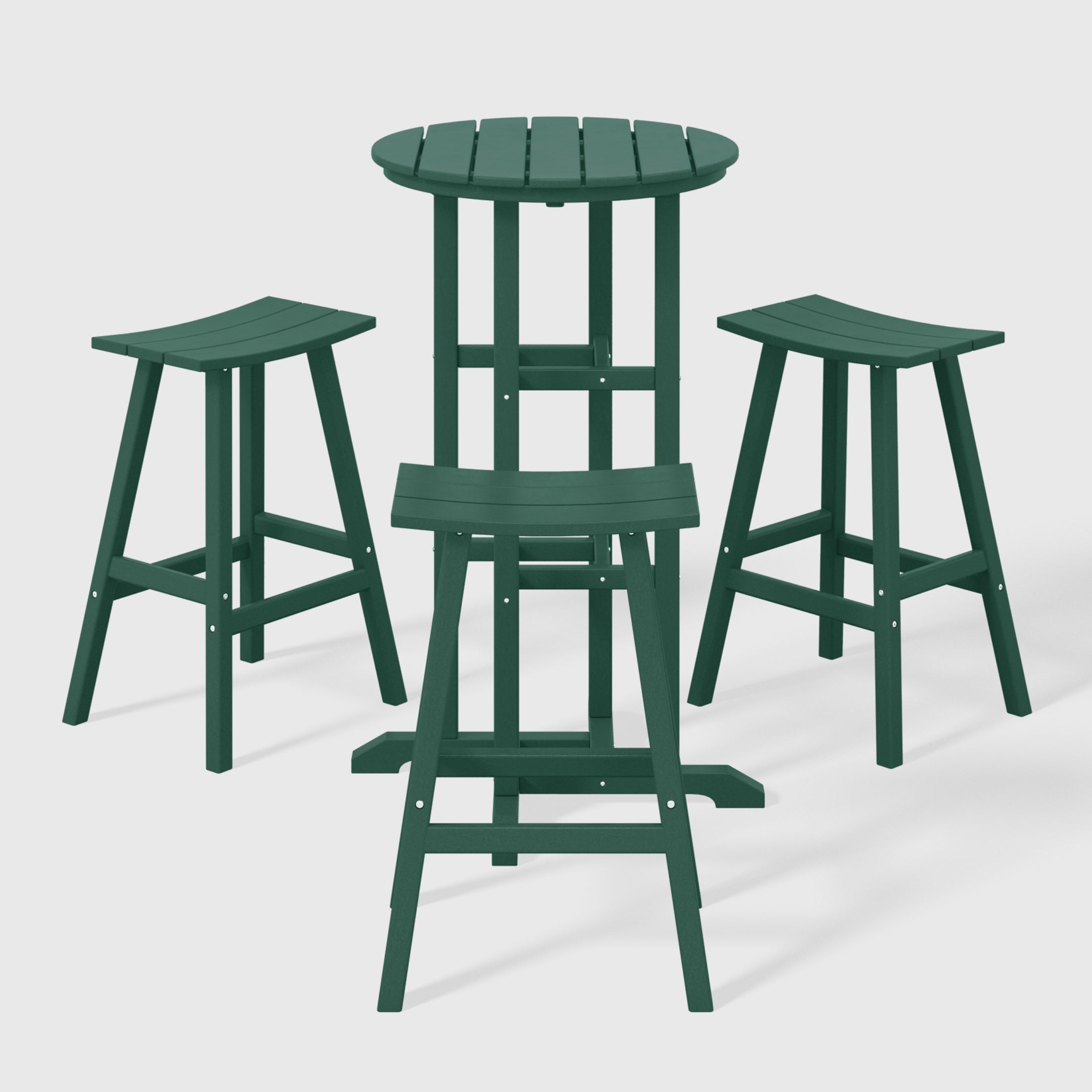 Paradise Outdoor Patio Bar Height Table and Bar Stool 4-Piece Dining Set