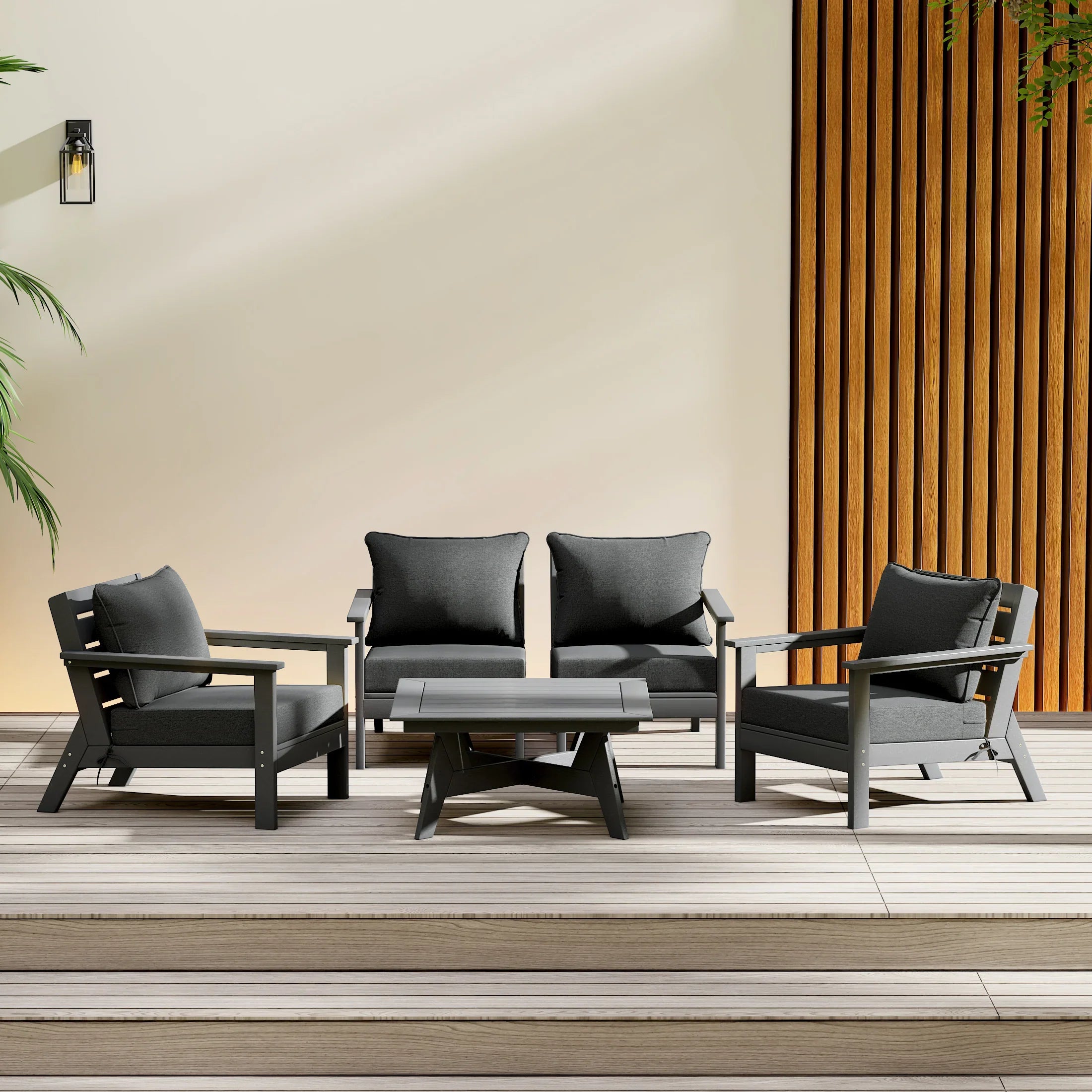 Portsmouth Outdoor 5-Piece Modular Sectional Patio Furniture Sofa Set