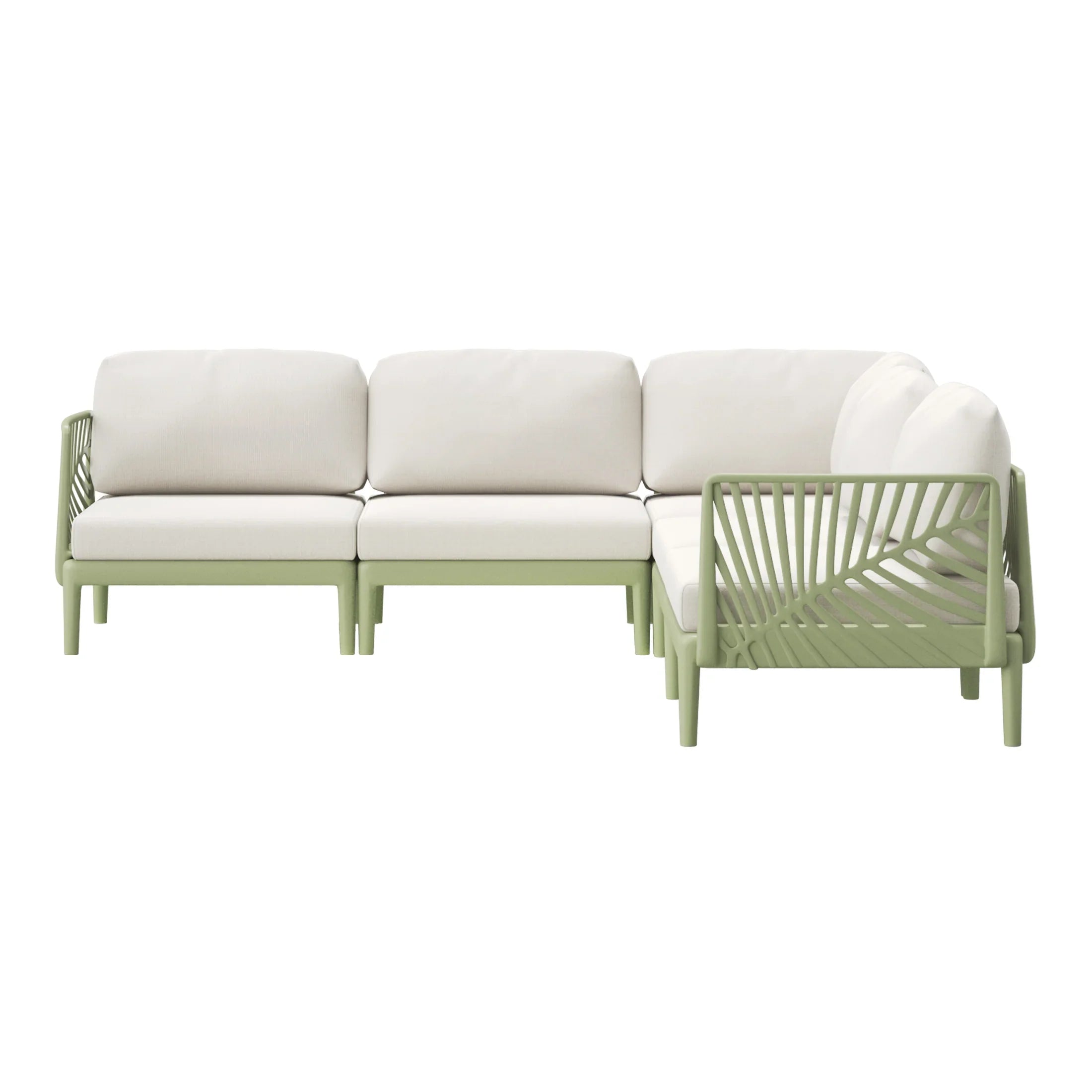 Sunshine Modern 5-Piece Polypropylene Resin Modular L Shaped Corner Patio Furniture Sectional