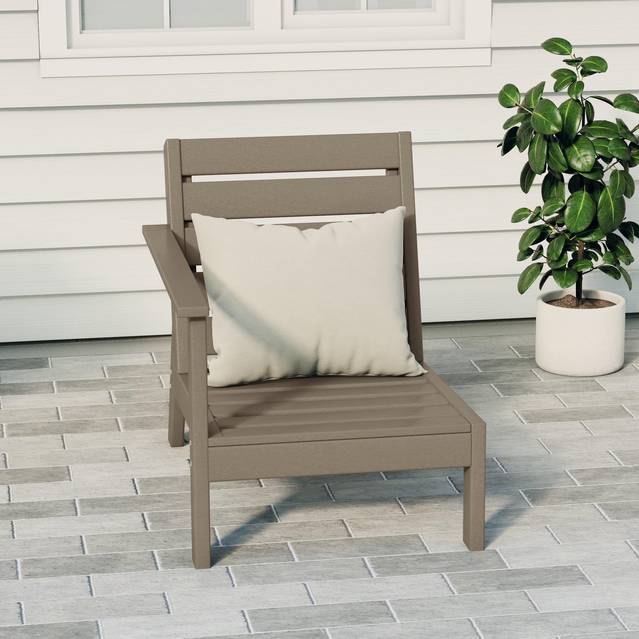 Portsmouth Outdoor Patio HDPE Deep Seating Left Arm Facing Modern Corner Chair