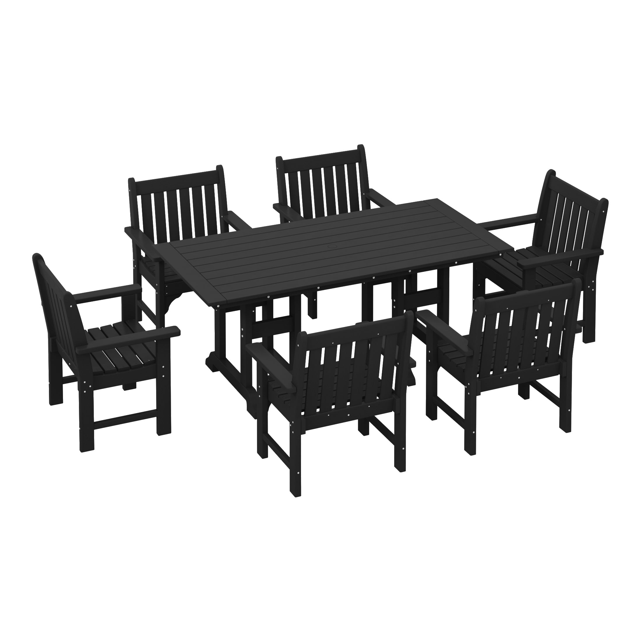 Paradise 7-Piece HDPE Outdoor Dining Patio Table and Chairs Set