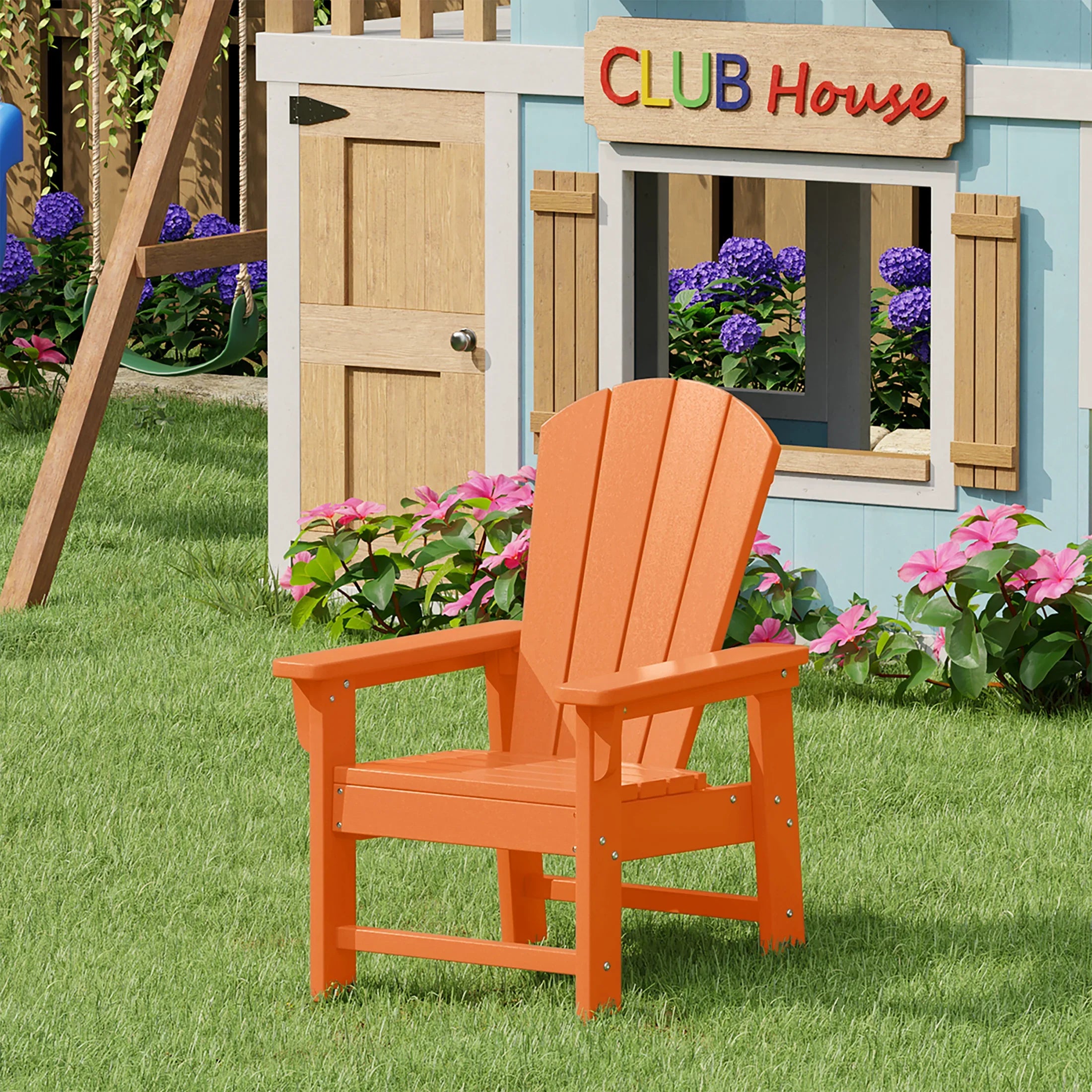 Paradise Kids Outdoor HDPE Adirondack Plastic Patio Chair