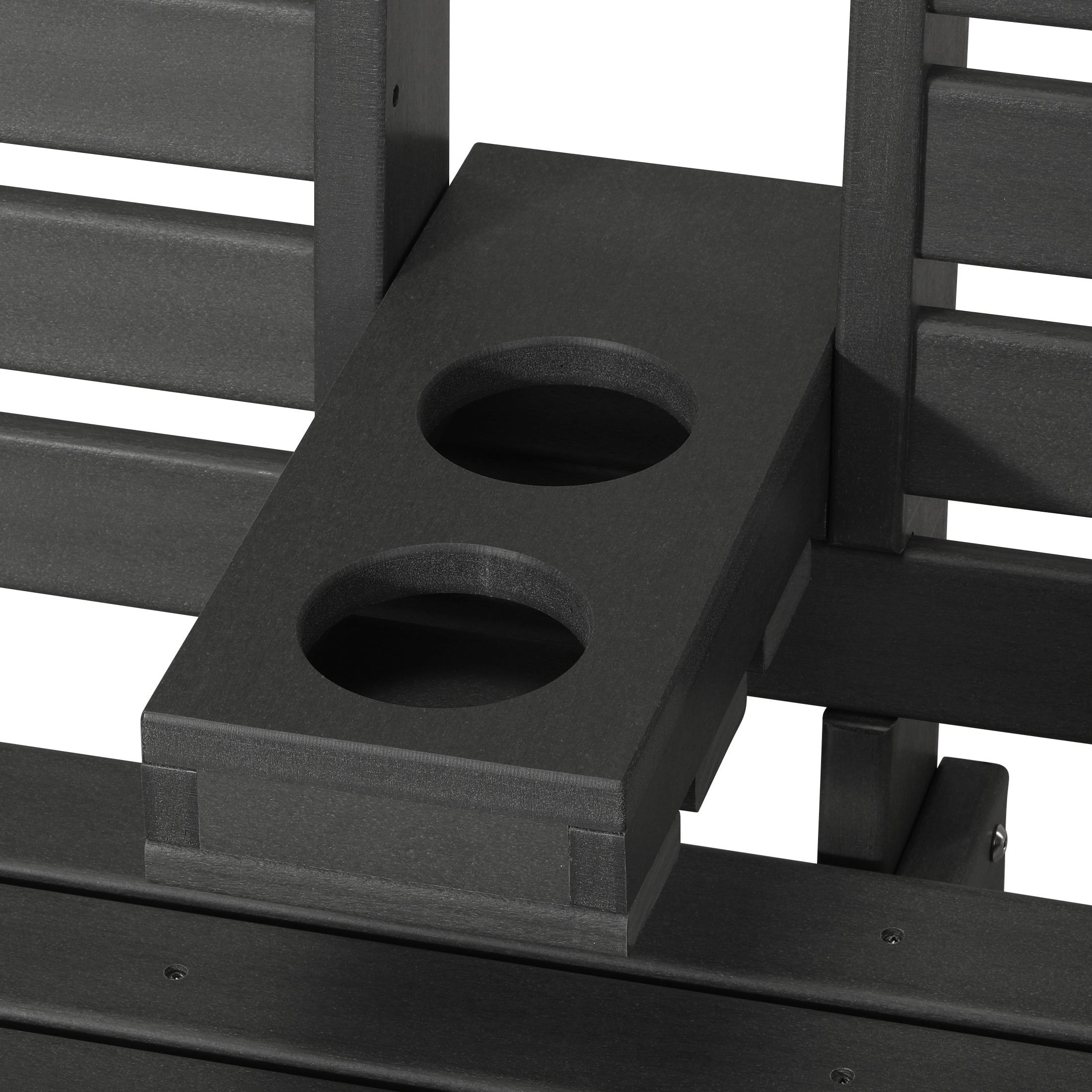 Charleston Outdoor HDPE 54" Front Hanging Porch Swing Bench With Cupholders