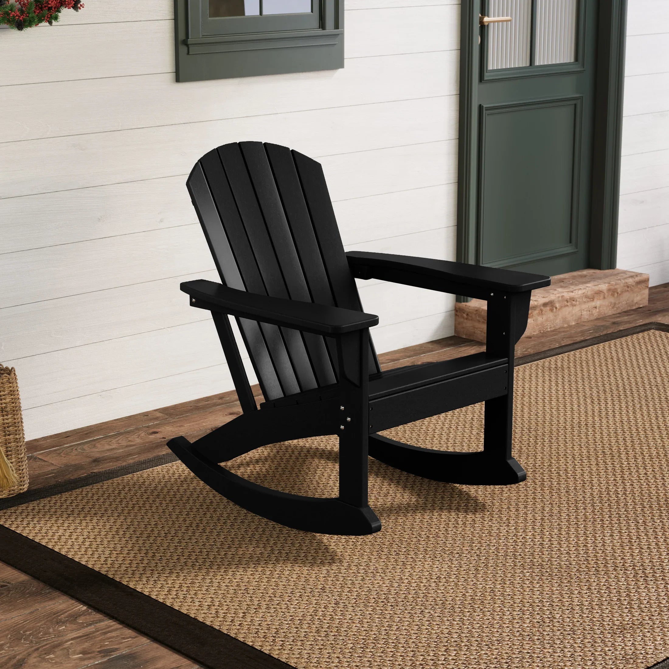 Portside Outdoor Patio Poly Plastic Adirondack Rocking Chair