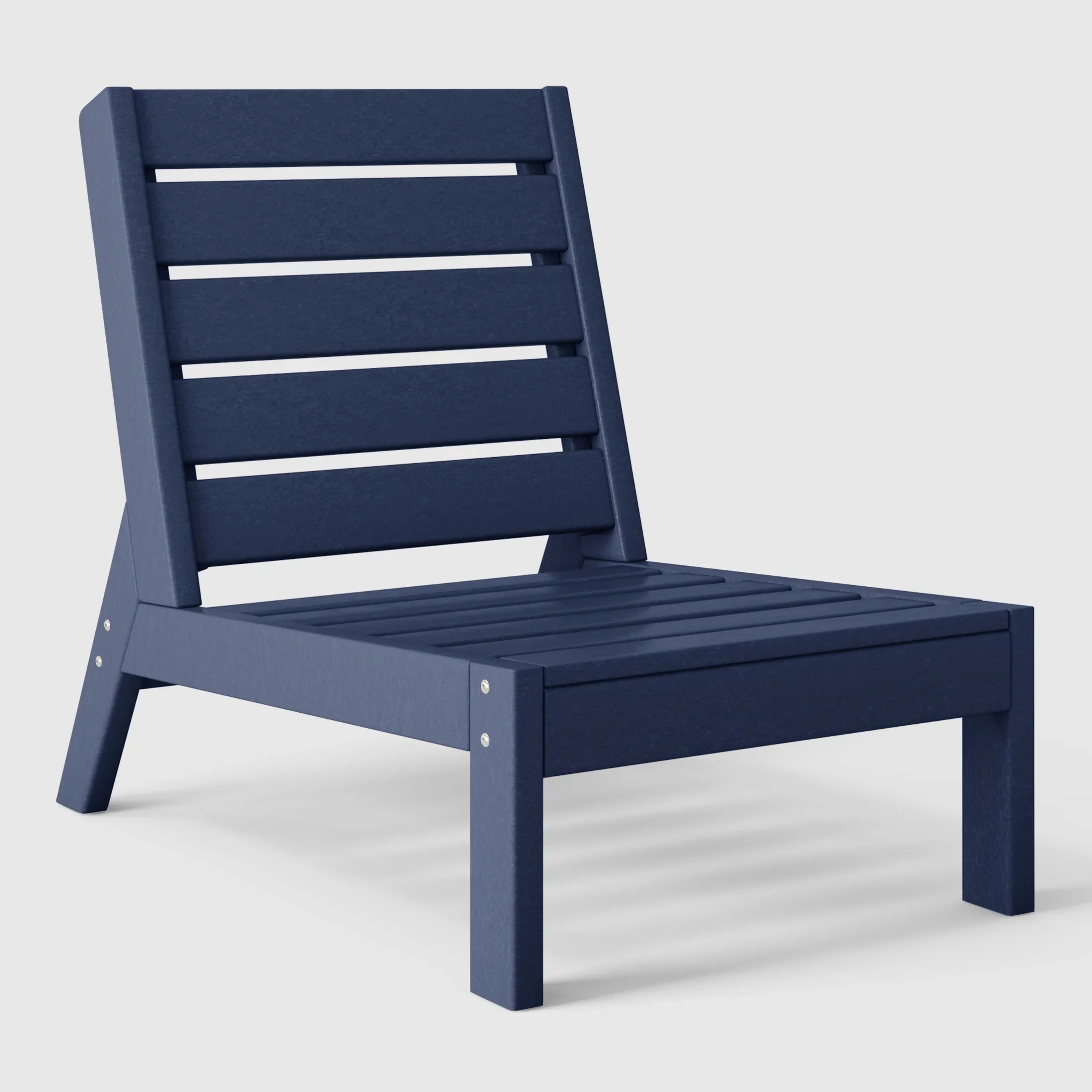 Portsmouth Outdoor HDPE Deep Seating Modular Armless Patio Chair with Patio Cushions
